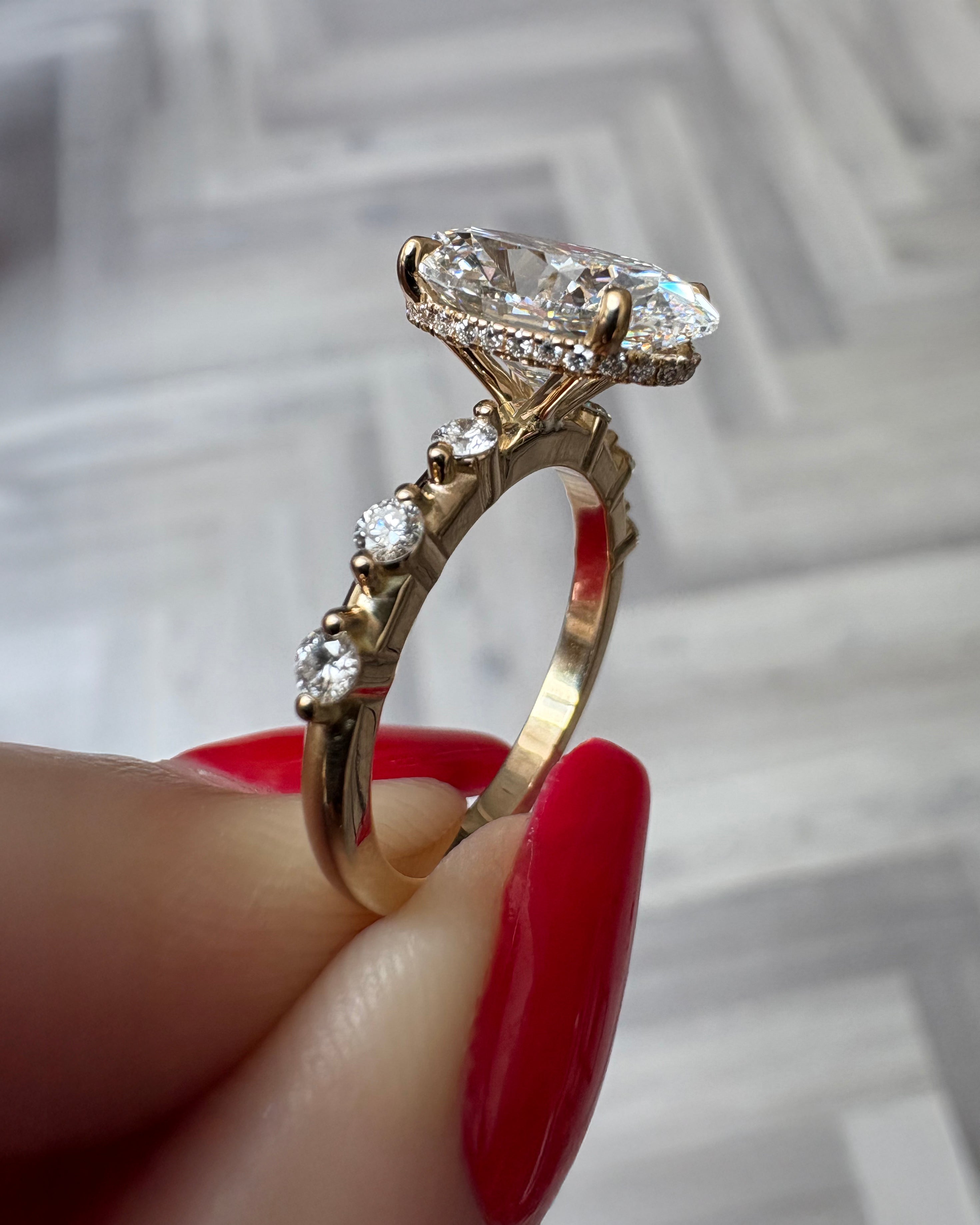 3ct Oval Spaced Band Ring