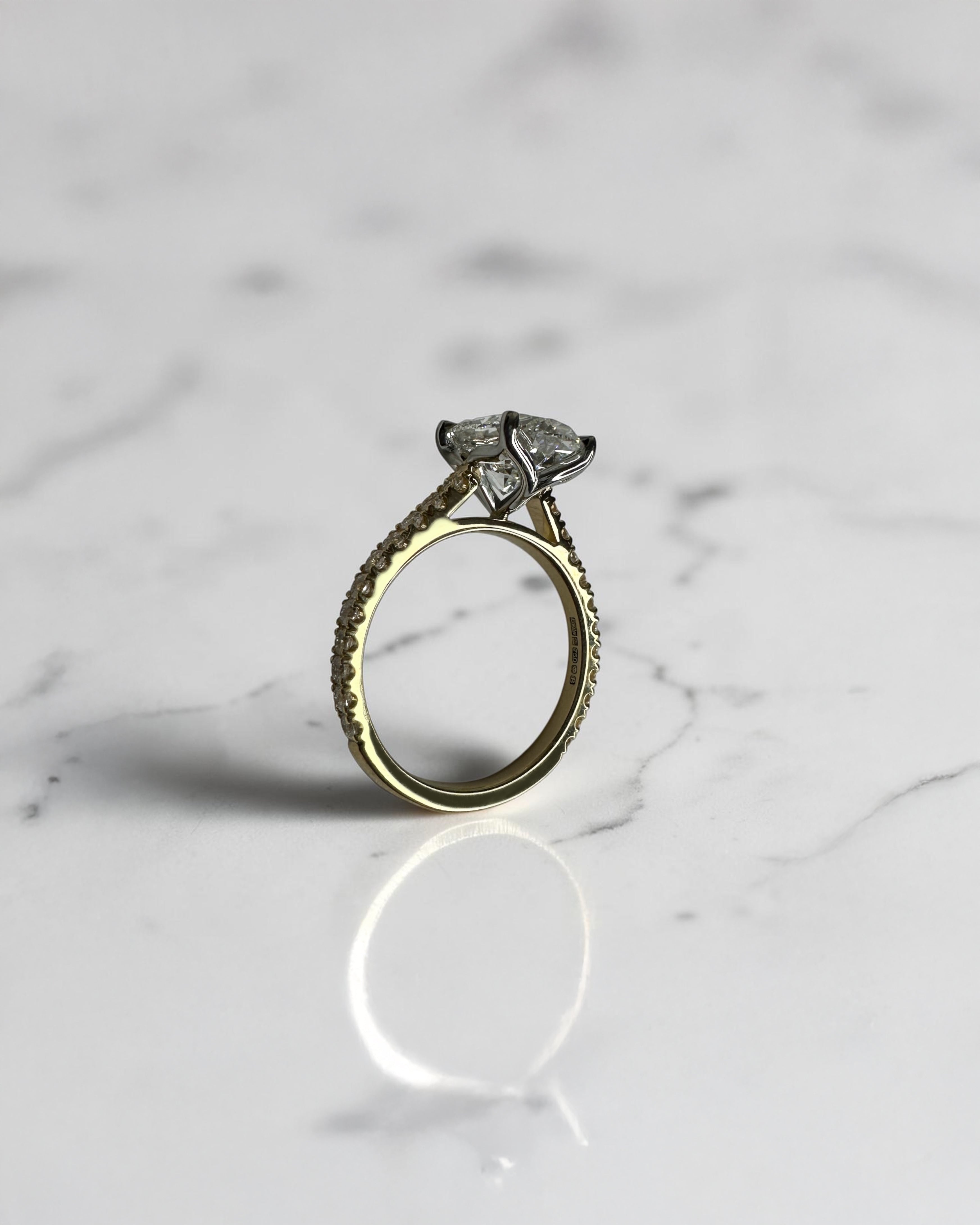 3ct Oval Cathedral Tulip Set