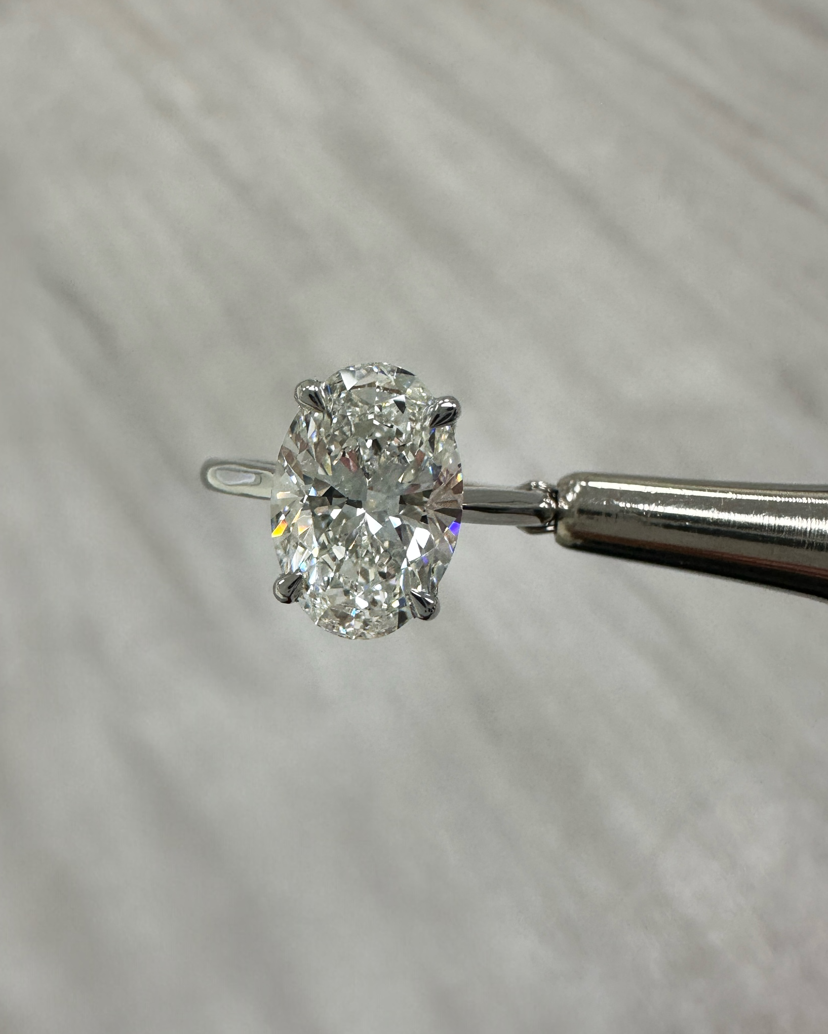 3ct Oval Solitaire with Lotus Head