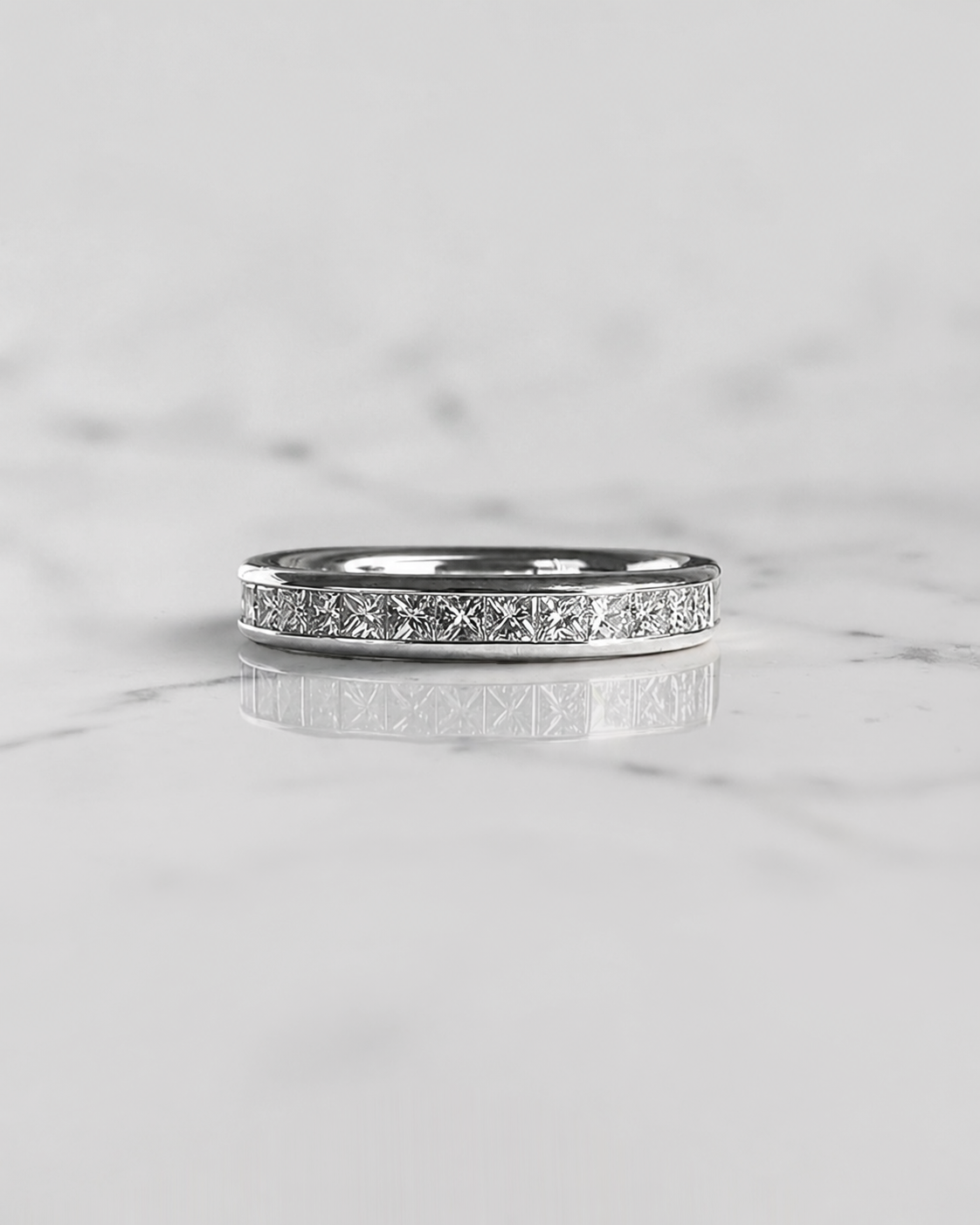 3mm Princess Cut Diamond Channel Set Diamond Wedding Band lab or mined diamonds 0.55ct