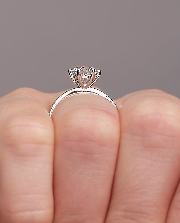 1.50ct Round Solitaire Hidden Halo Lab Grown Diamond Engagement Rings.