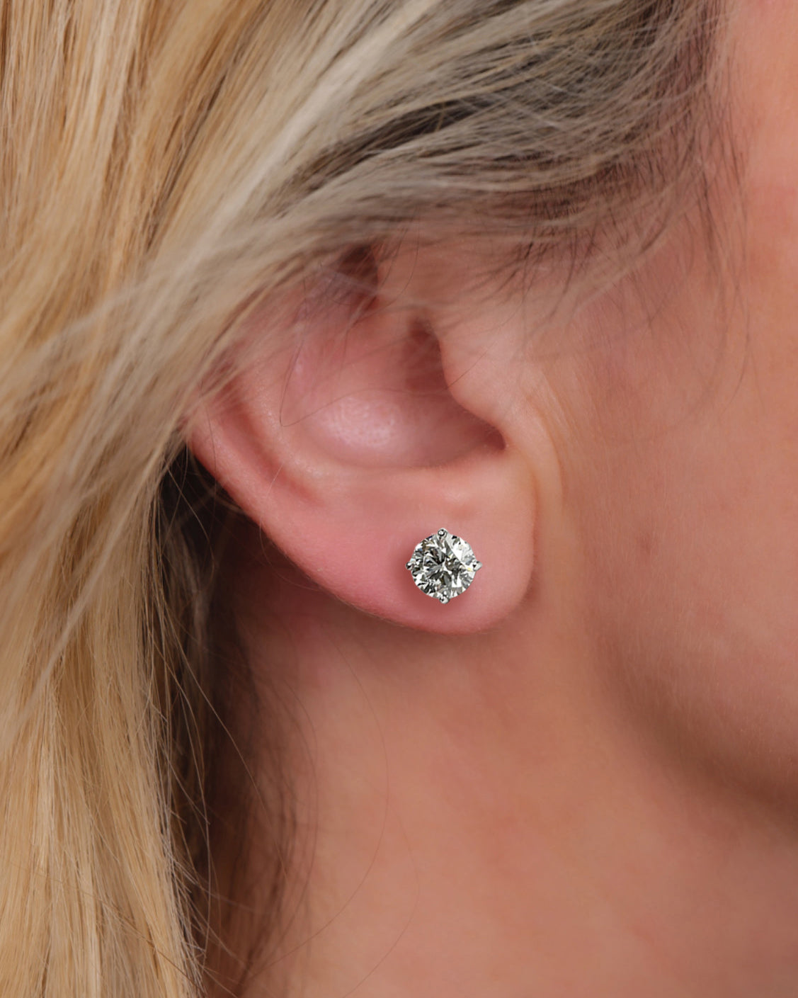 4ct Round Brilliant Lab Grown Diamond Stud Earrings