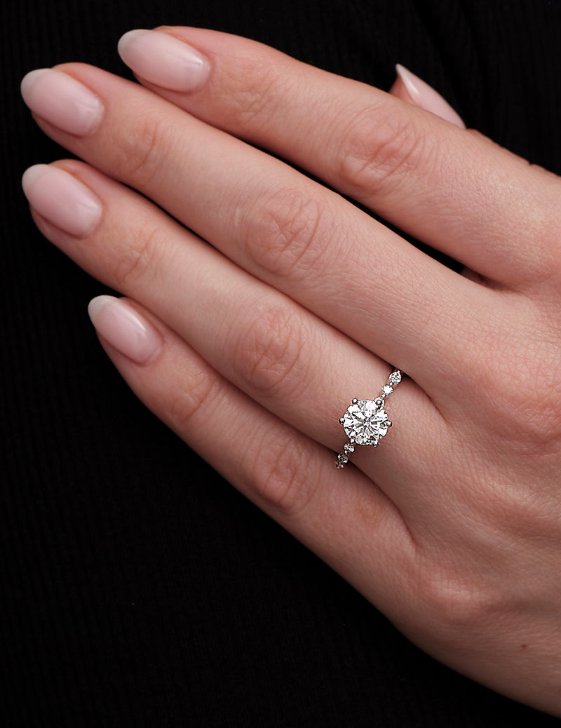 1.50ct Round Cut Marquise & Round Band Diamond Engagement Rings.