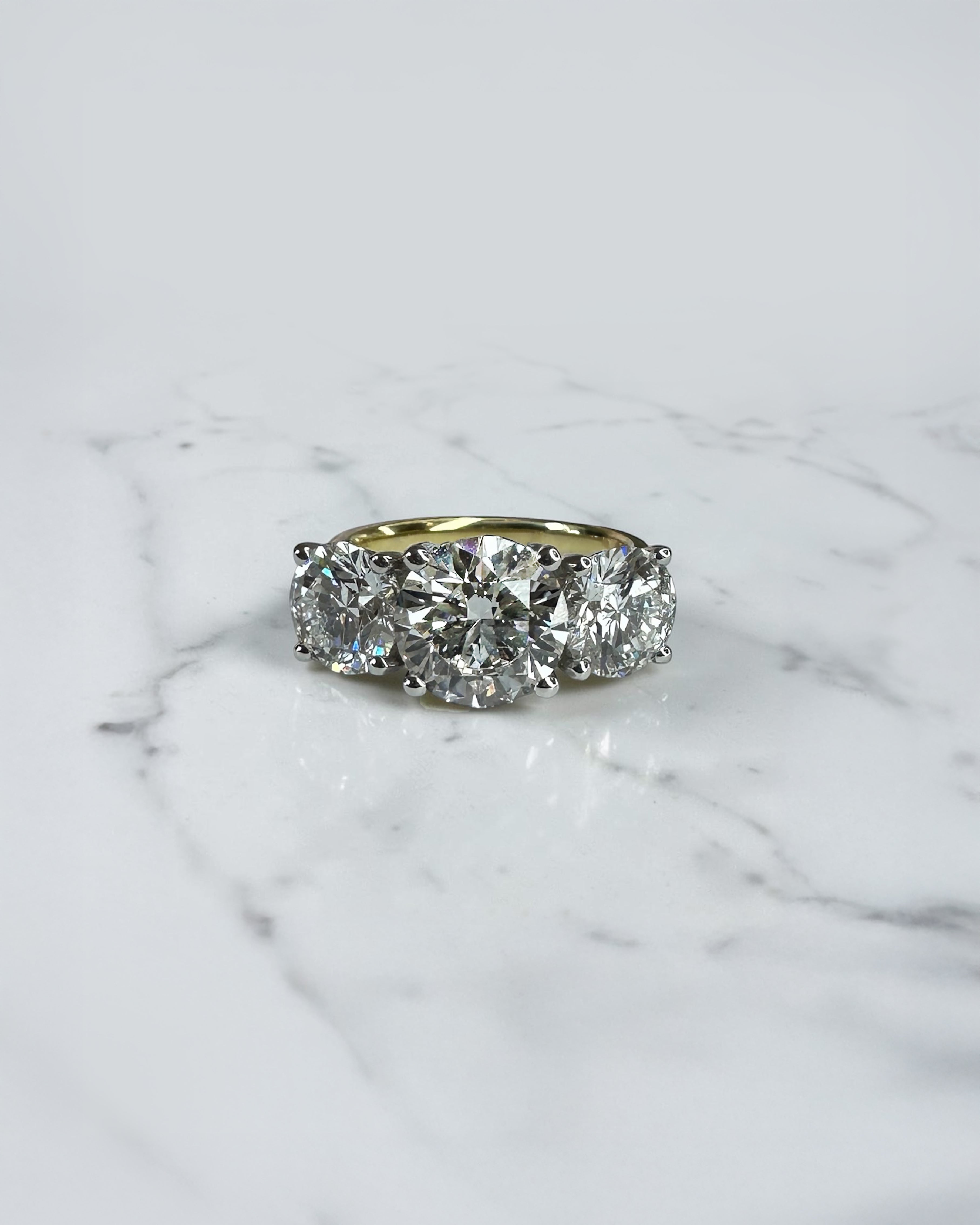 5ct Round Brilliant Cut Trilogy Ring