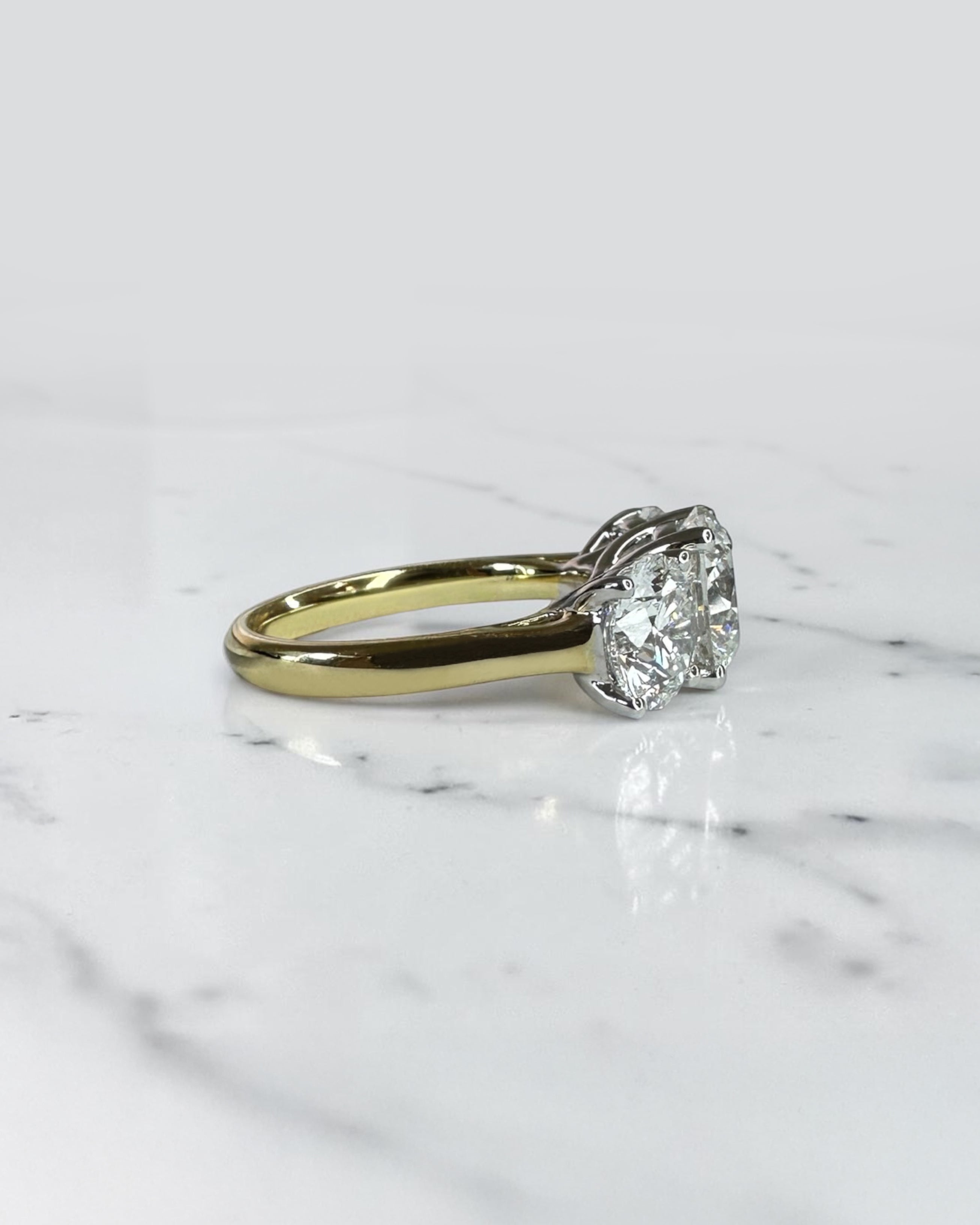5ct Round Brilliant Cut Trilogy Ring