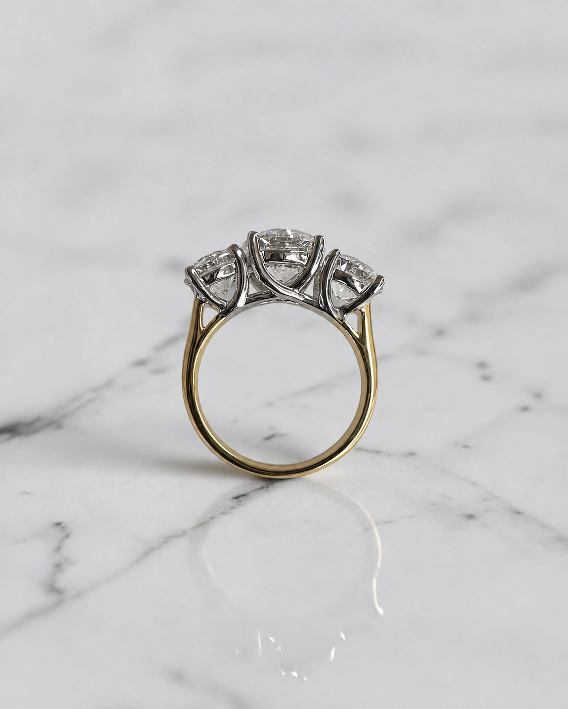 5ct Round Brilliant Cut Trilogy Ring