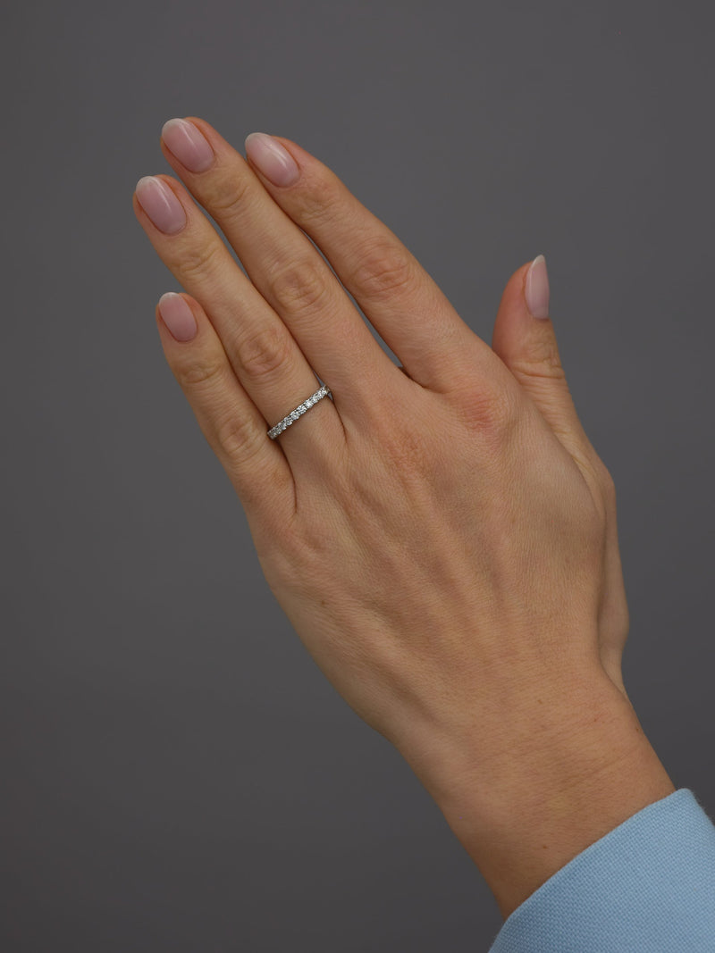 2.2mm Half Eternity Diamond Wedding Bands for Women