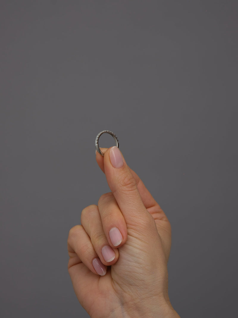 2.2mm Half Eternity Diamond Wedding Bands for Women