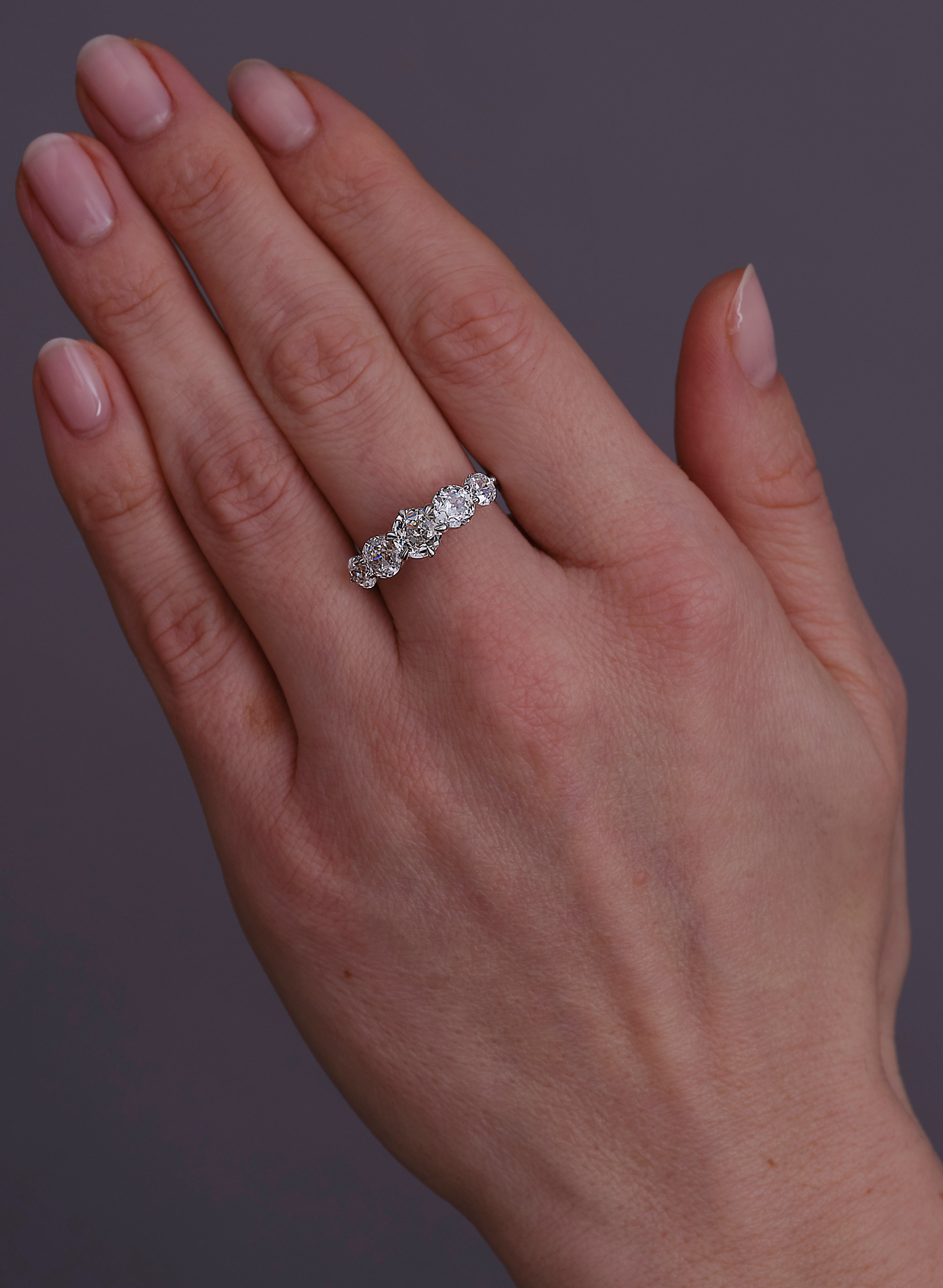 A stunning 3ct graduated 5-stone diamond ring from our diamond rings for women collection.