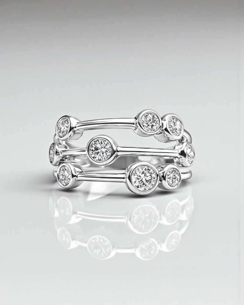 A beautiful 0.70ct midi bubble ring from our diamond wedding bands collection.