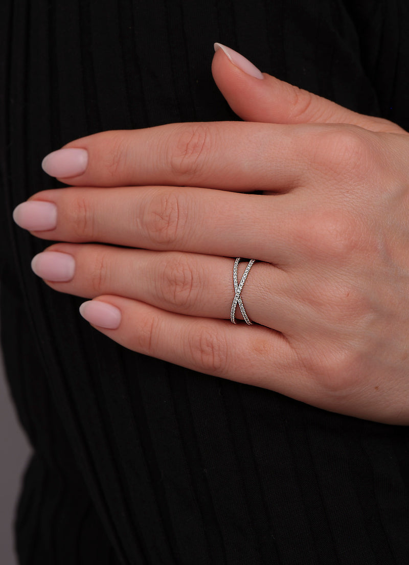 A delicate 1.8mm lab-grown half eternity ring from our diamond wedding bands collection.