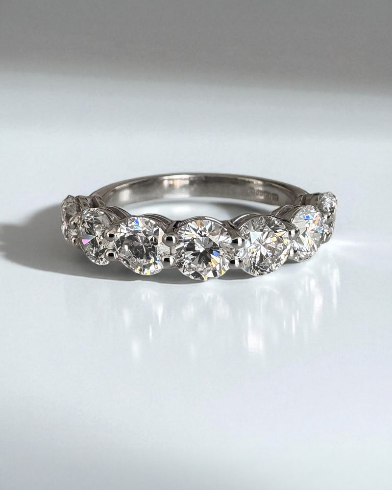 Side profile of a 2.50ct diamond band, part of our diamond wedding bands for women range.
