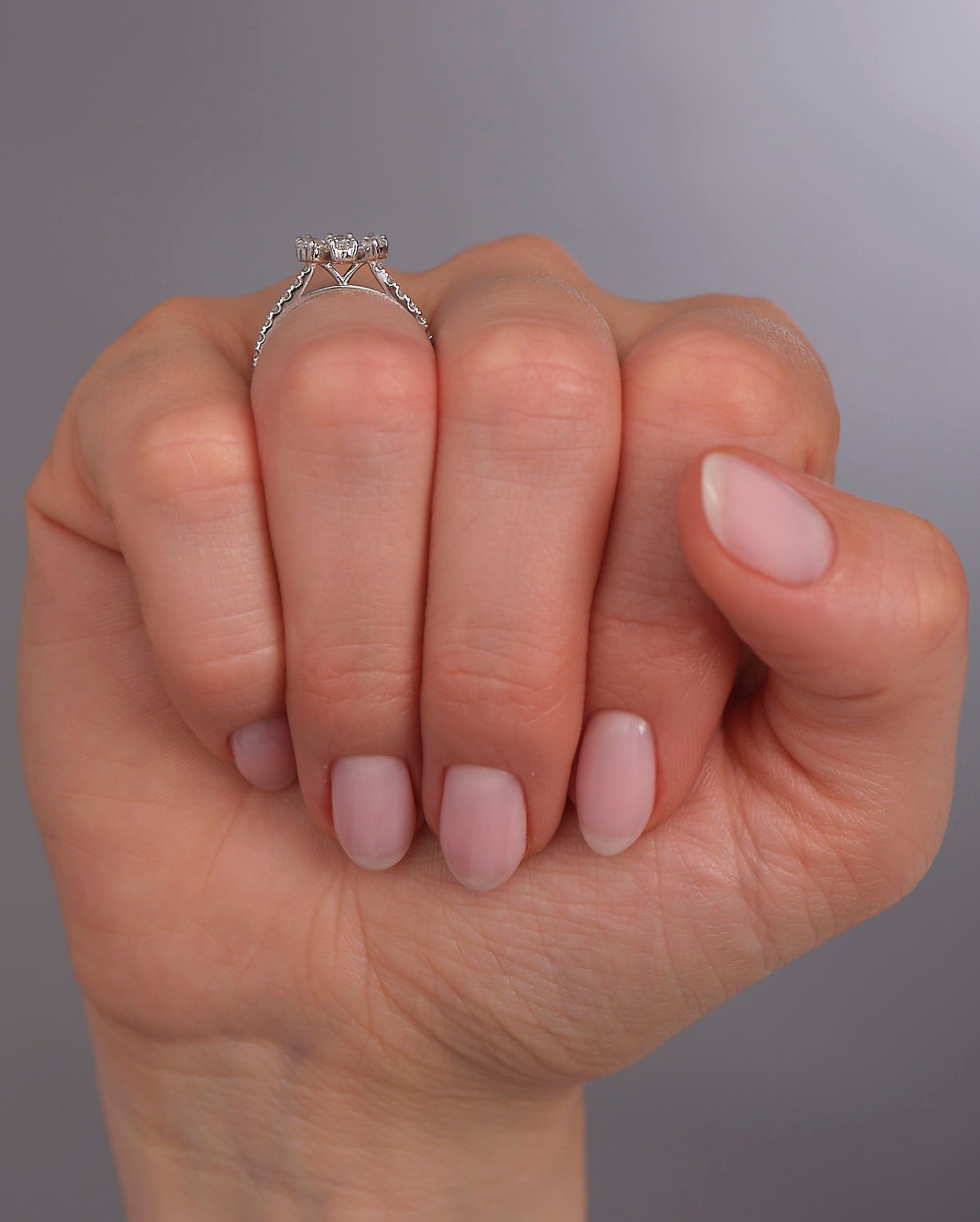 Mini Flower Ring Lab Grown Diamond Engagement Rings.