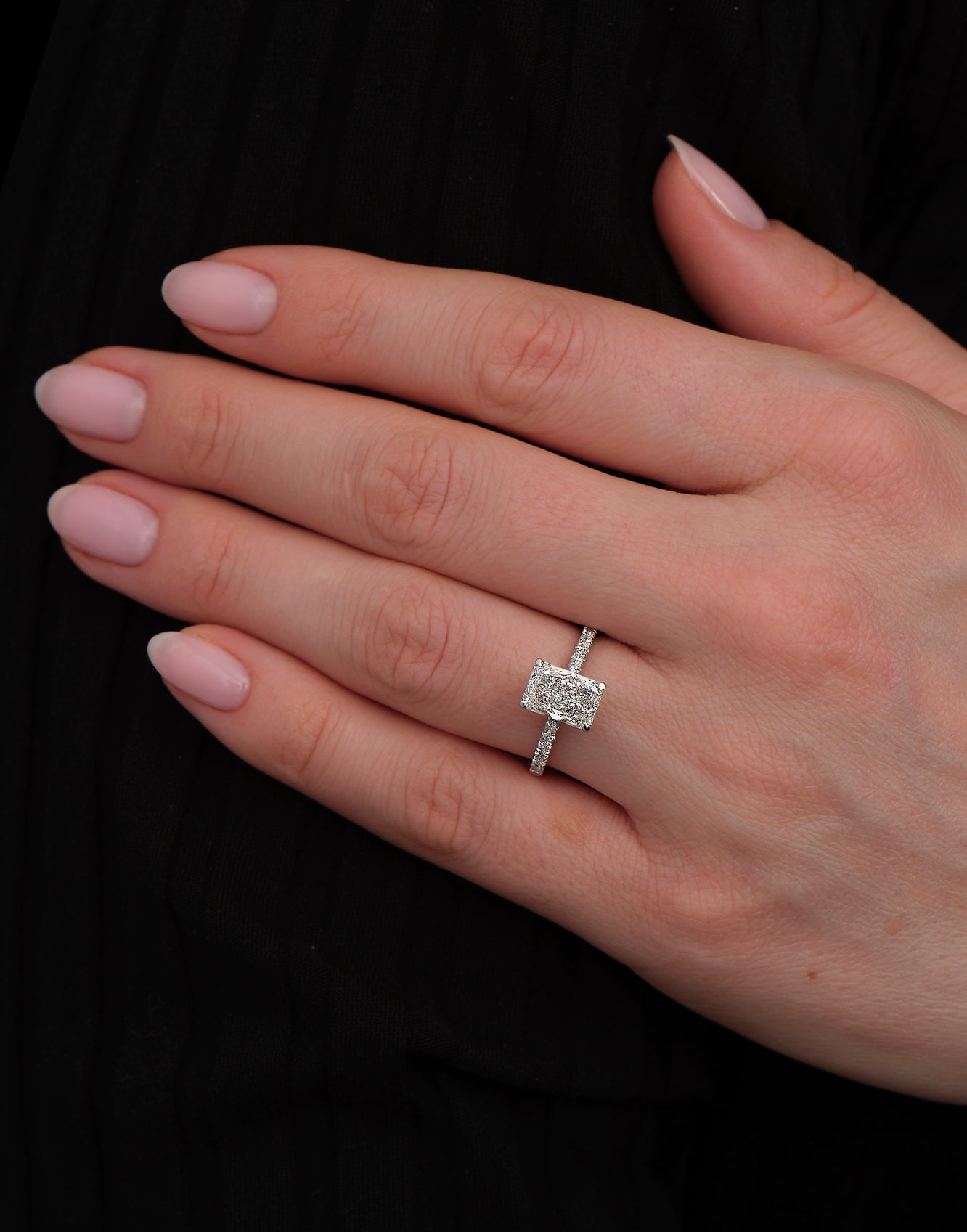 2ct Radiant Cathedral Hidden Halo