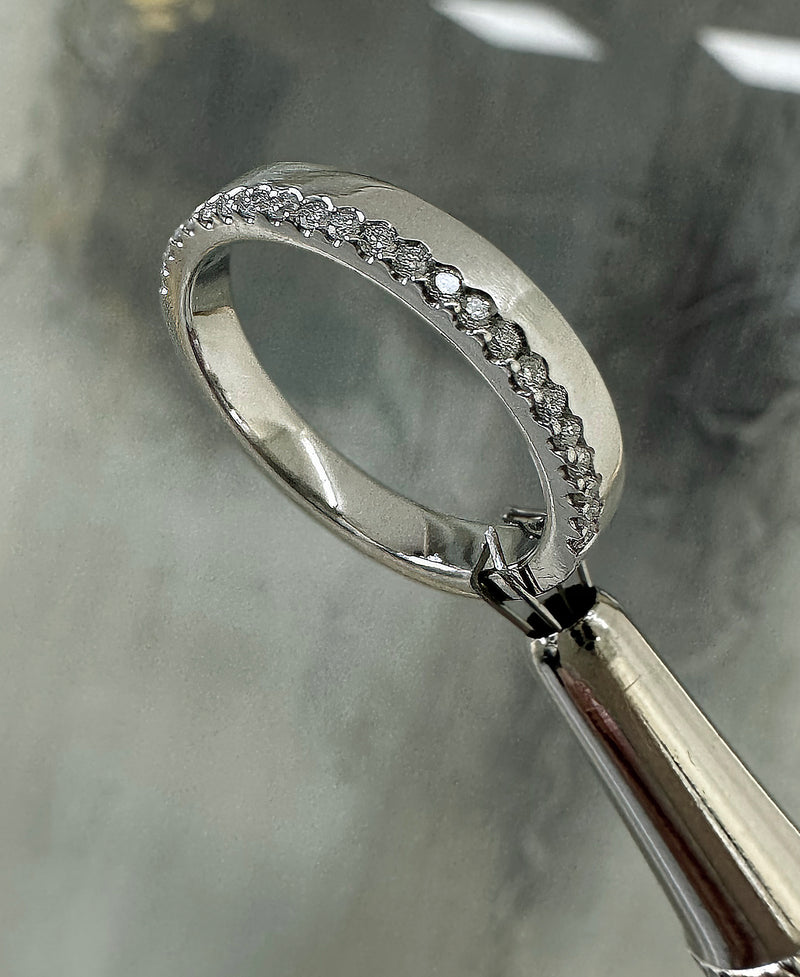 A subtle 3mm flat court profile diamond ring from our premium men's wedding band collection.