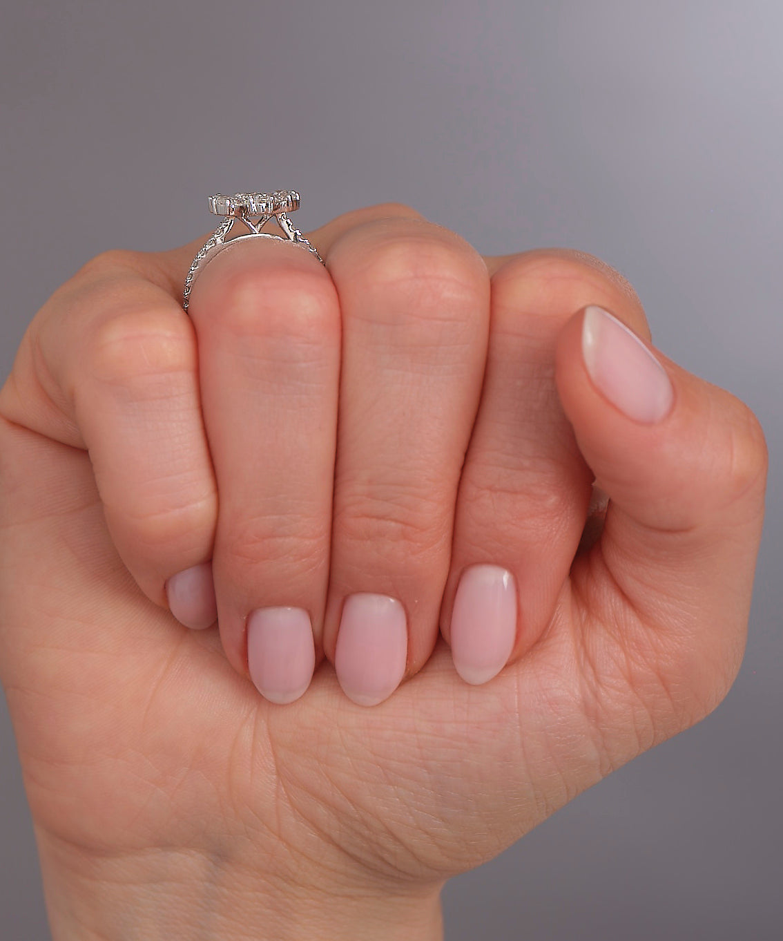 Midi Flower Ring Lab Grown Diamond Engagement Rings.
