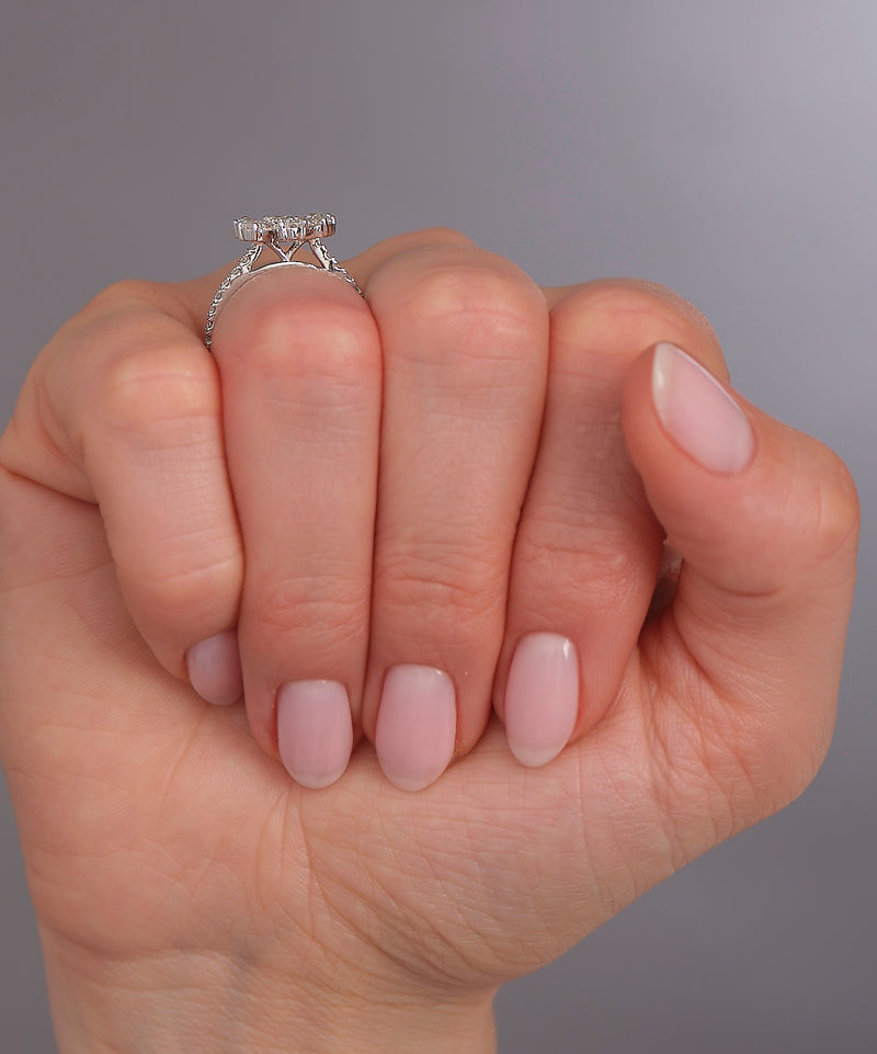 Midi Flower Ring Lab Grown Diamond Engagement Rings.