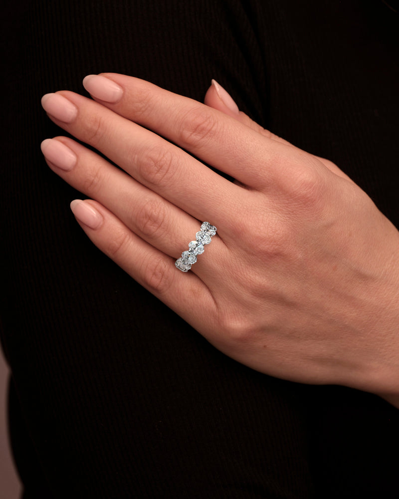 A luxury 10ct full oval cut diamond eternity ring from our oval diamond engagement rings collection.