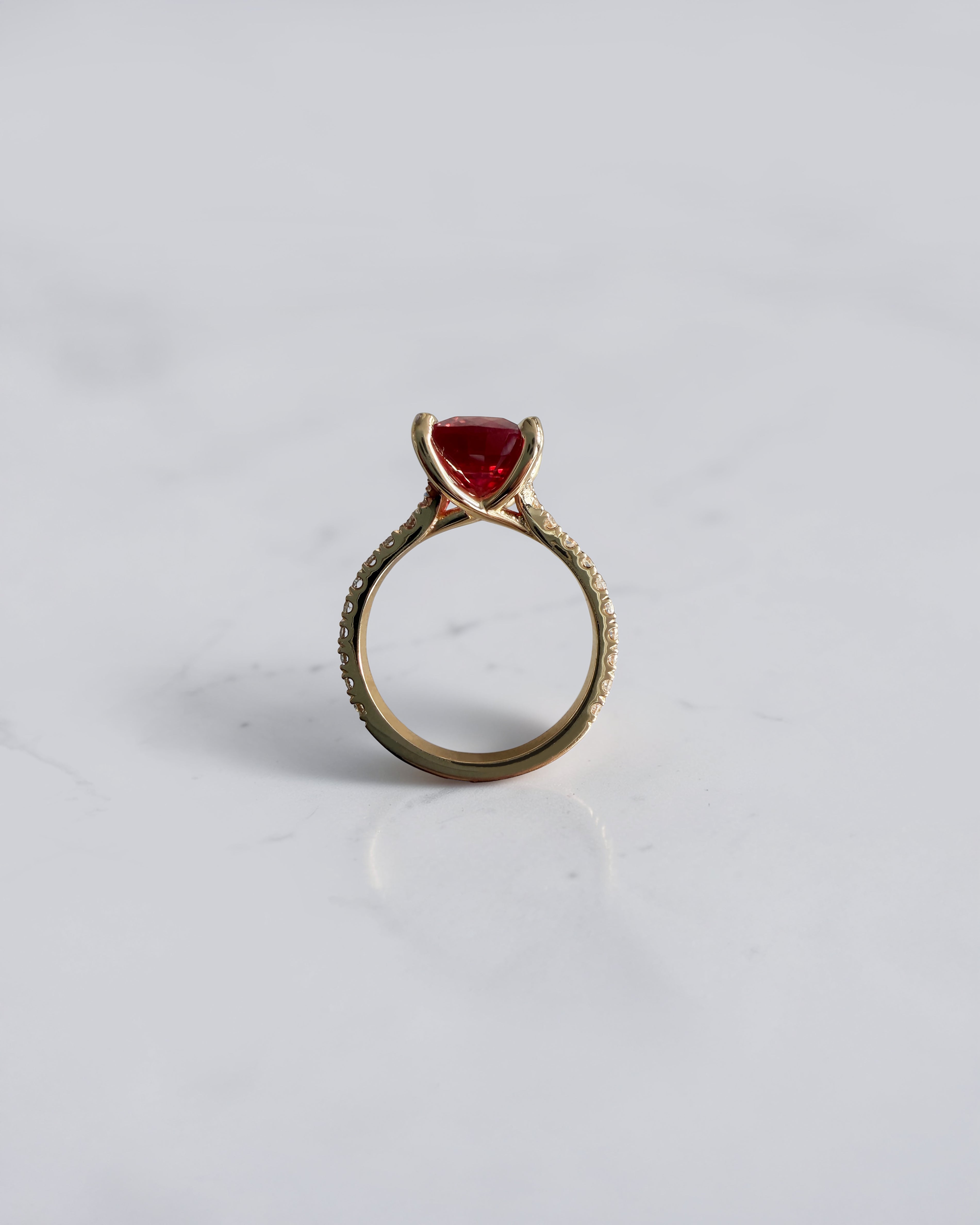 Padparadscha Sapphire Split Shoulder
