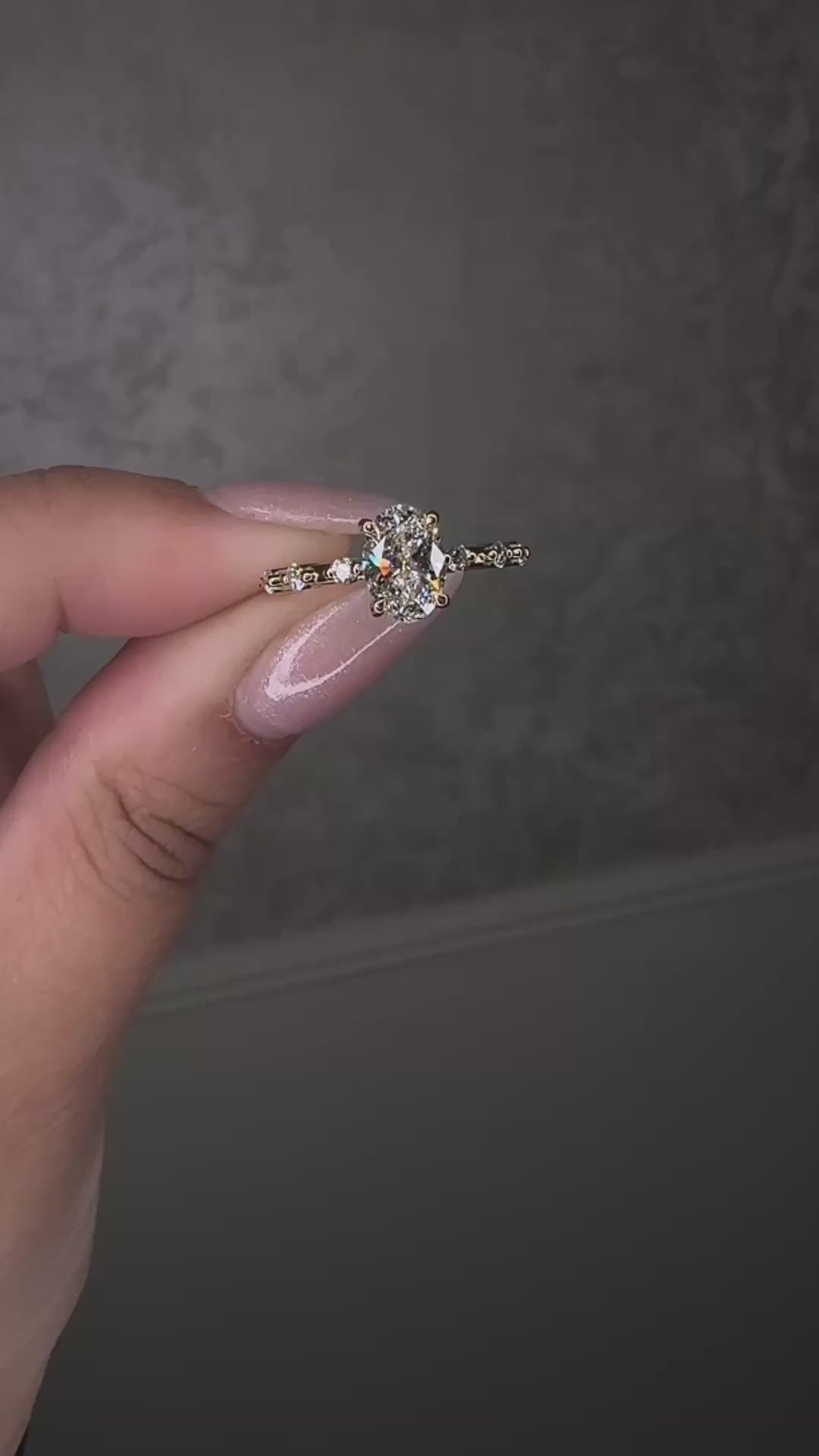 Oval Bubble Lab Grown Diamond Engagement Rings