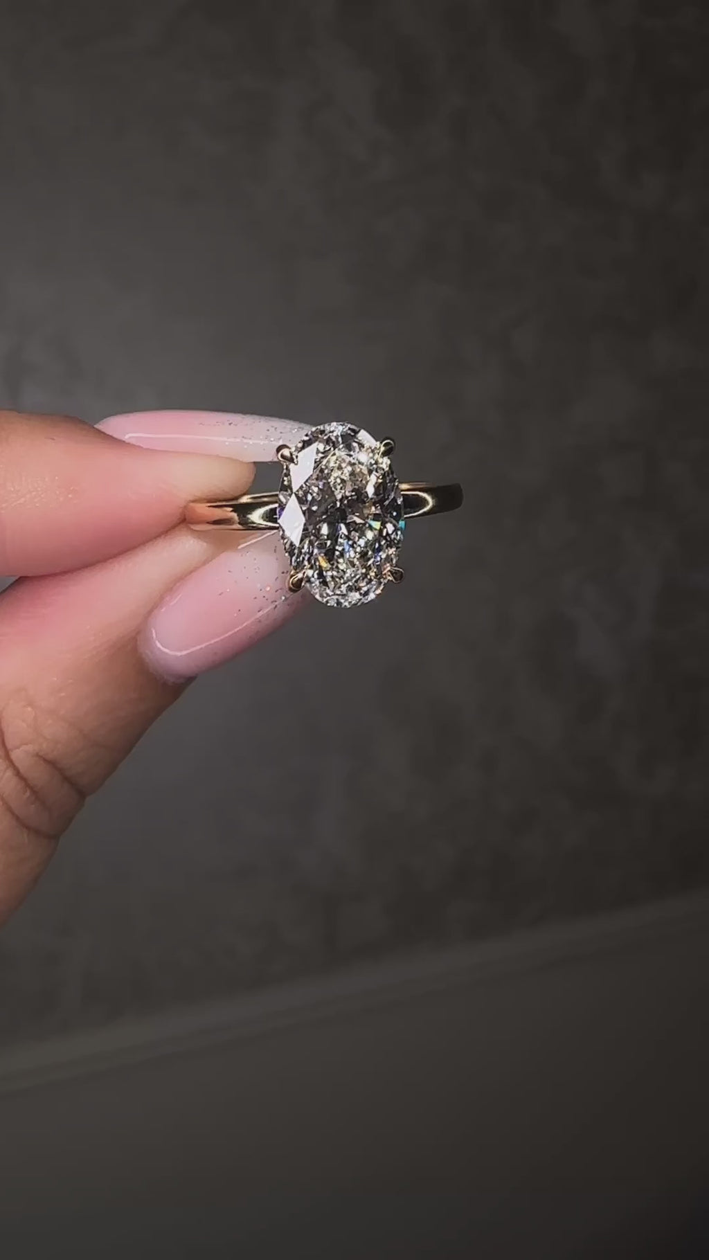 3.50ct Oval Cut Lab Grown Diamond 18kt yellow gold Solitaire with Diamond Hidden Halo Engagement Ring 