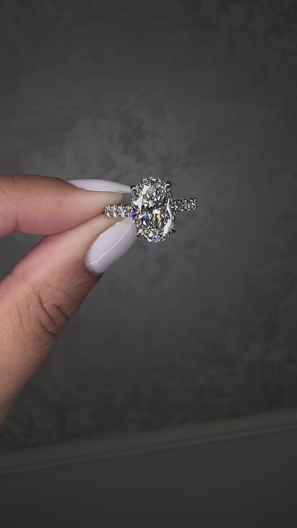 3.50ct oval cut lab grown diamond engagement ring u prong setting