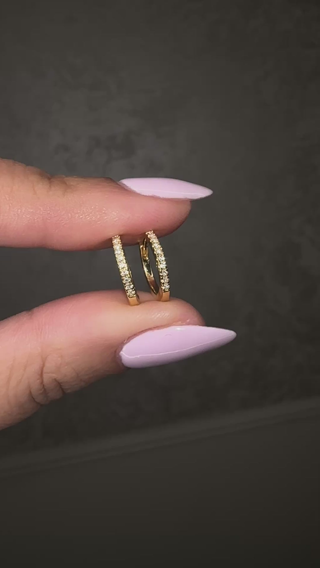 Diamond huggie earrings in 9kt or 18kt yellow, rose or white gold. Available in 0.10ct or 0.20ct sizes. Handcrafted and perfect for everyday wear.