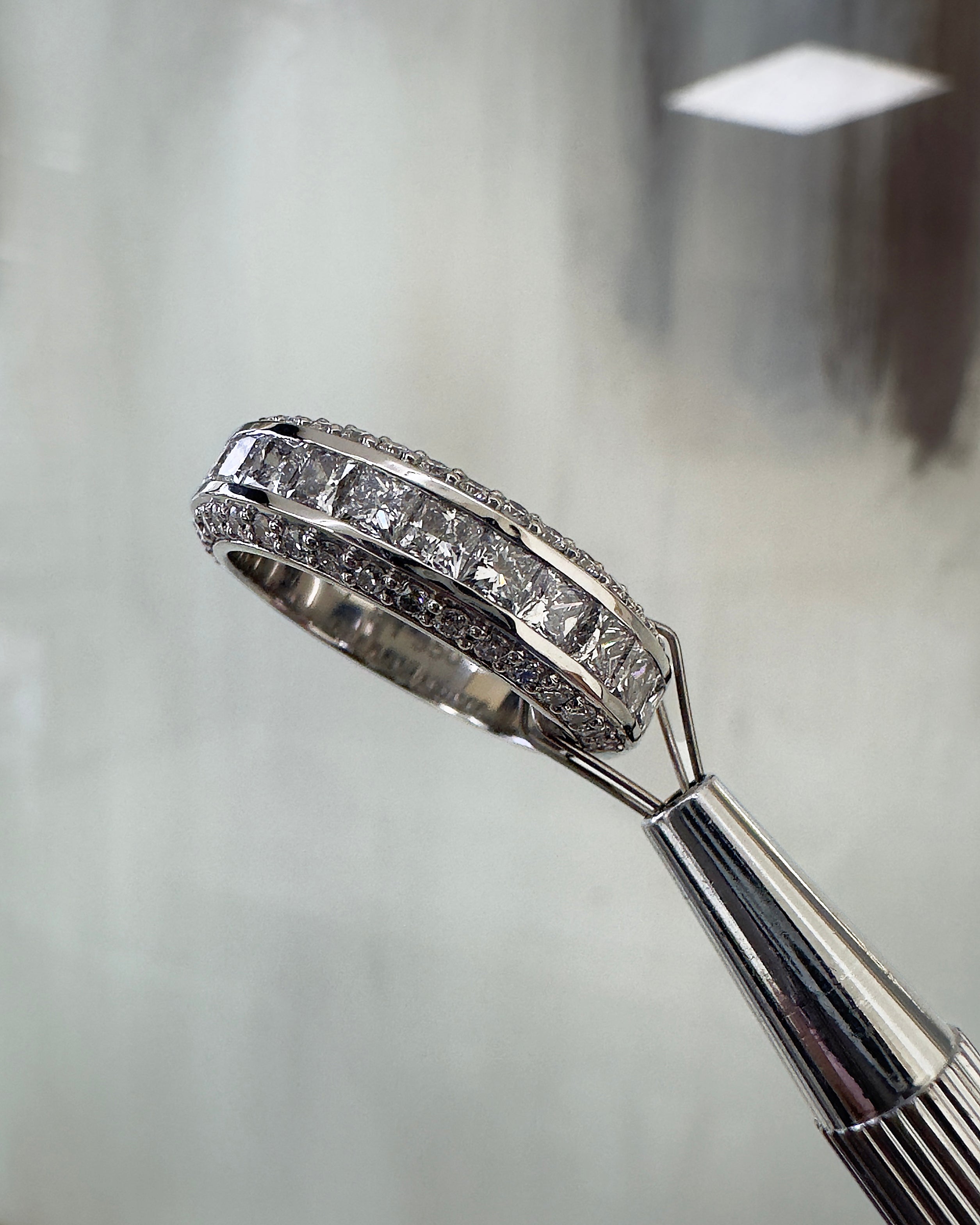 2ct Princess & Round Cut Diamond Men's Wedding Band