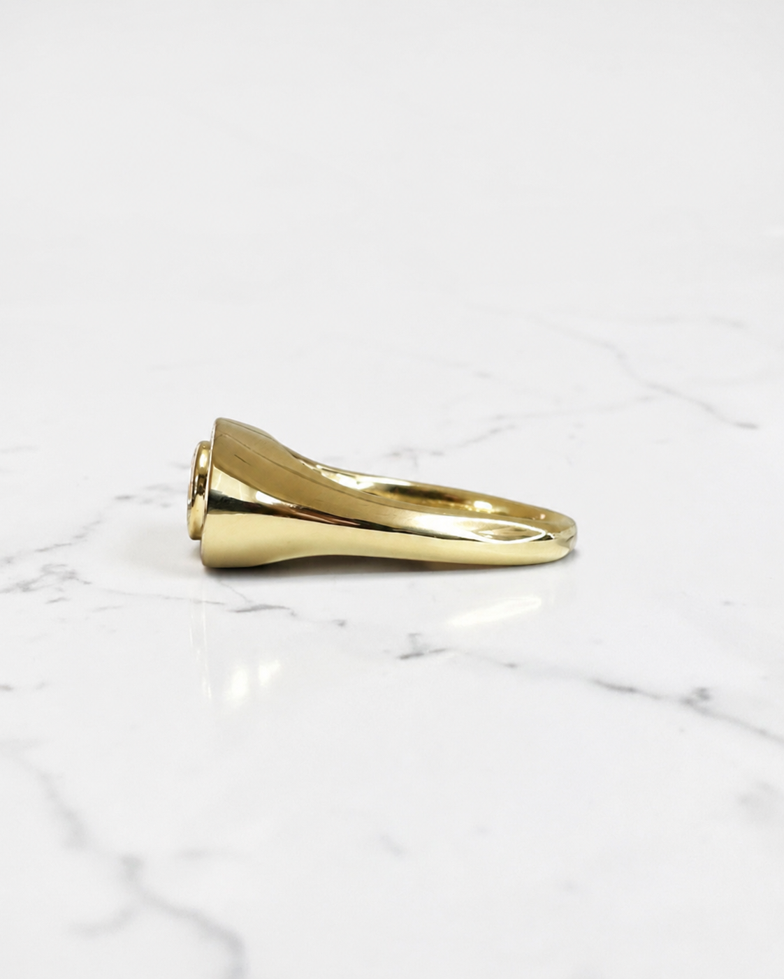 0.30ct Oval Diamond Gold Signet Ring