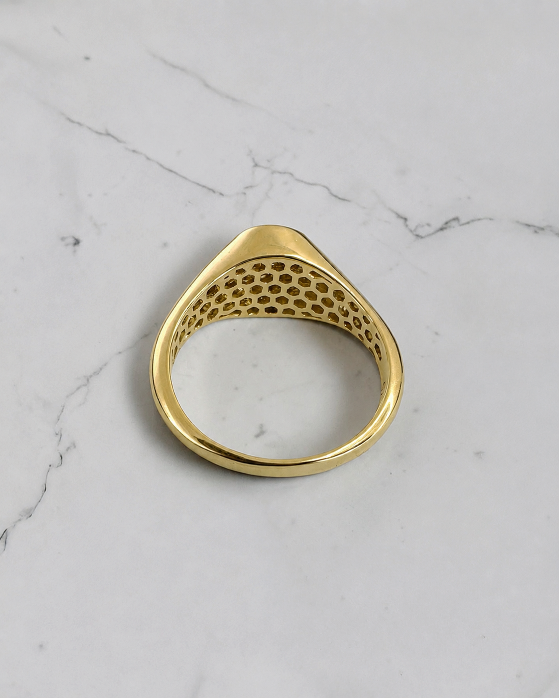 0.30ct Oval Diamond Gold Signet Ring