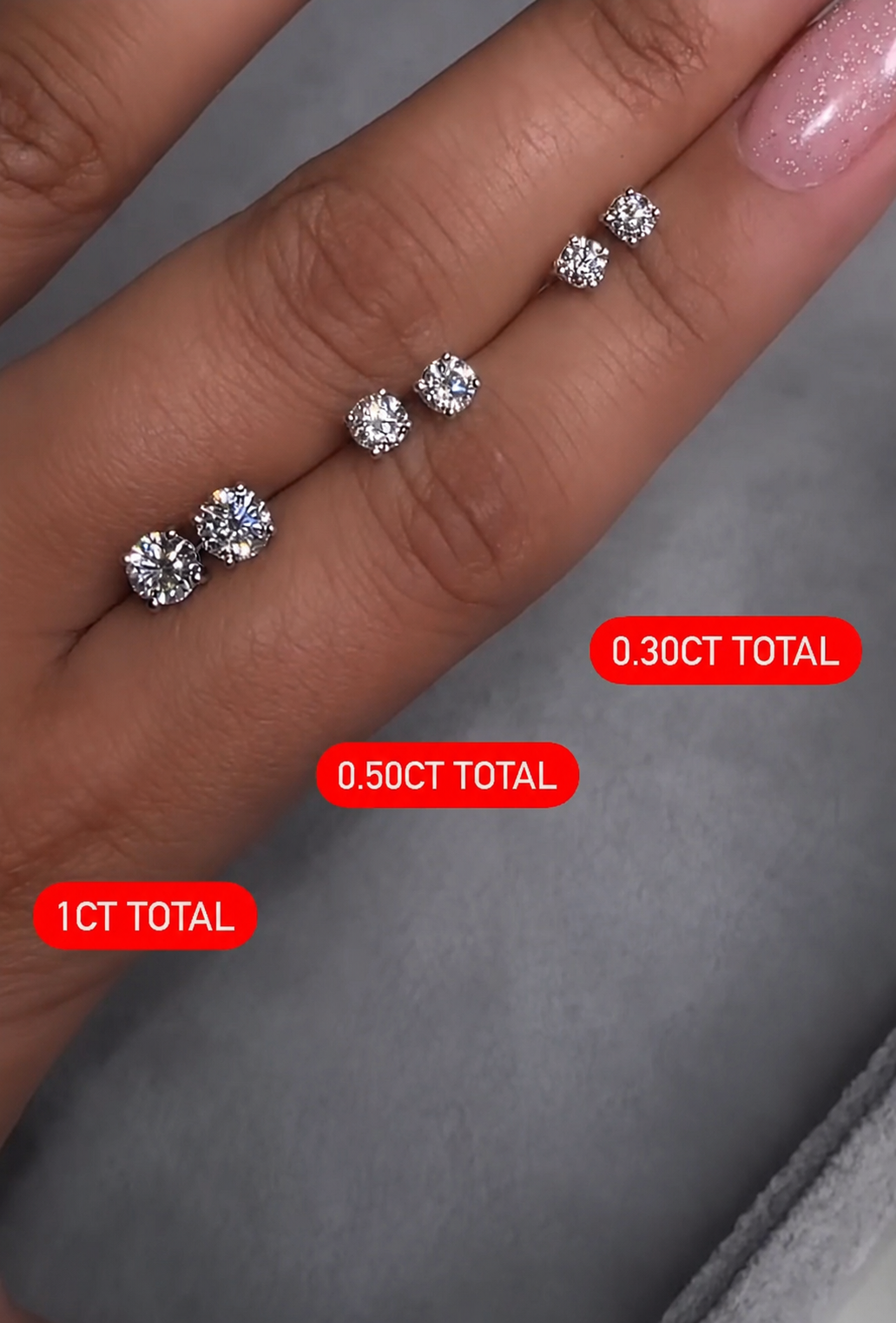 1ct Round Brilliant Diamond Martini Stud Earrings
