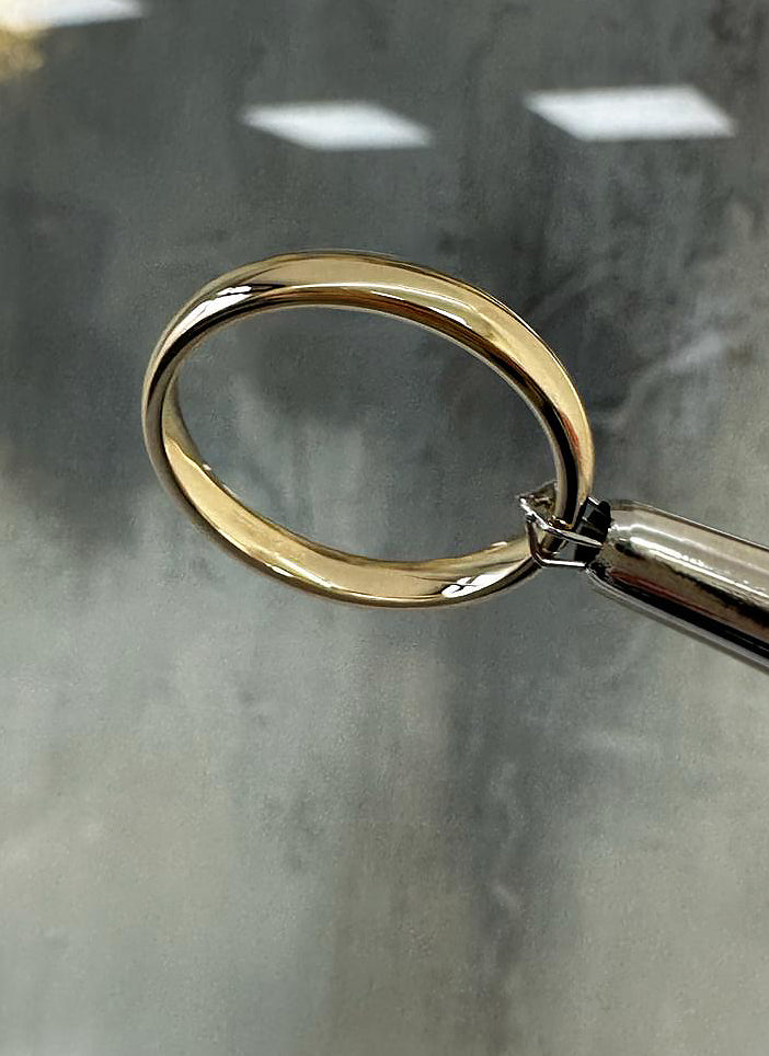 A classic 3mm traditional court profile ring from our wedding band for him collection.