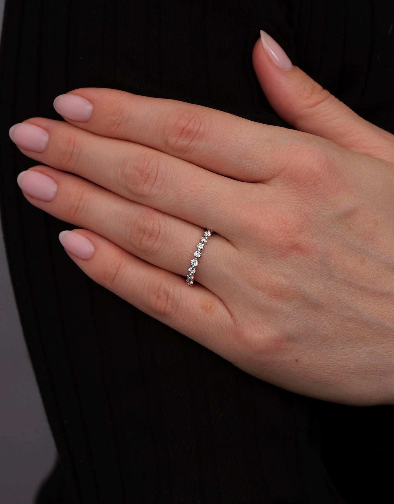 A 0.50ct diamond bubble band from our wedding bands for women collection.