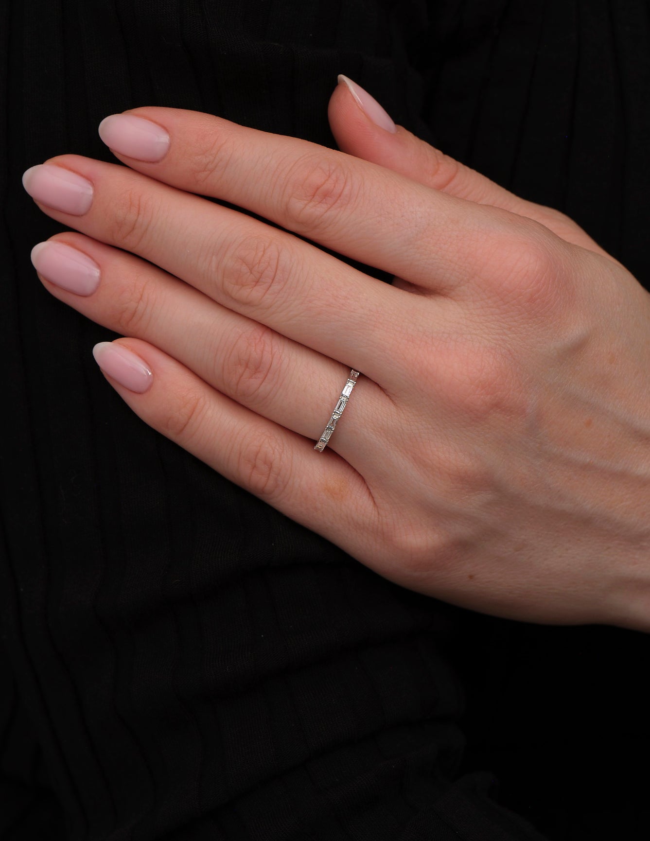 A 0.40ct baguette diamond eternity band from our wedding bands for women collection.