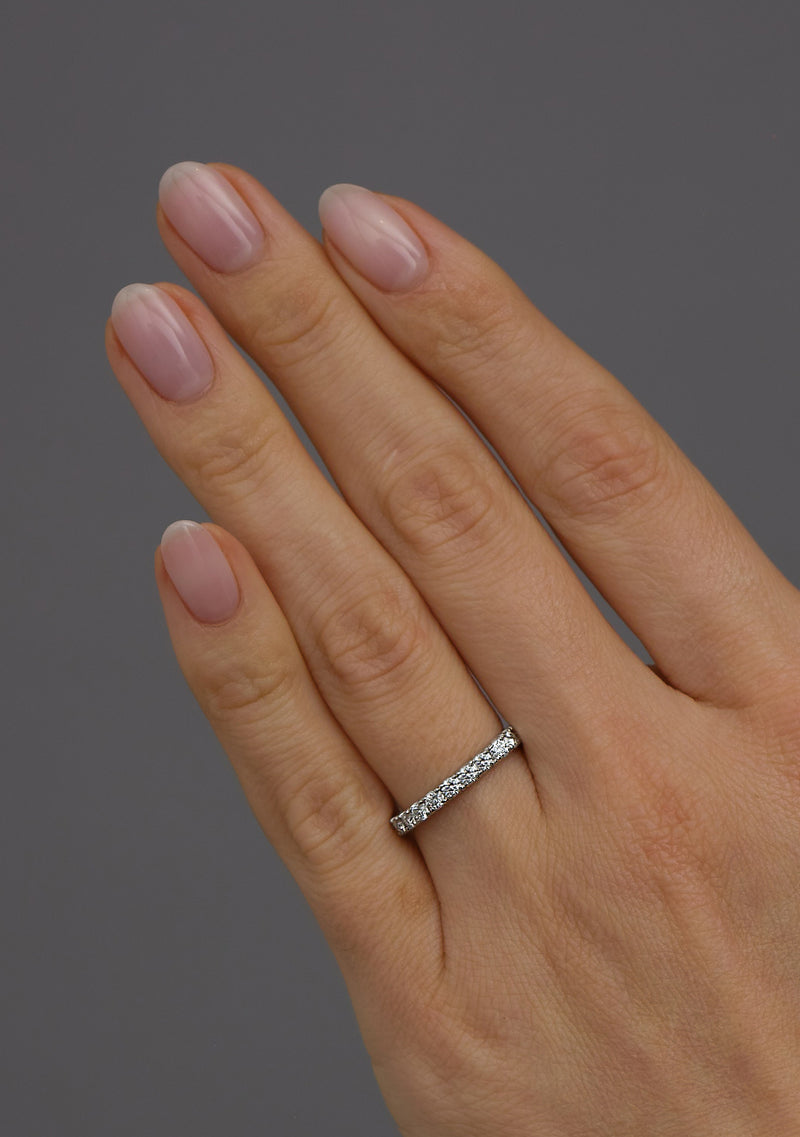 A 2.5mm full eternity women’s diamond engagement band with 0.70ct diamonds.