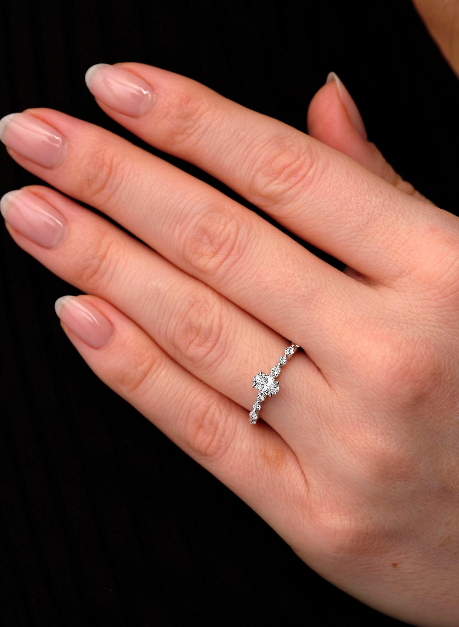 Oval Cut Lab Grown Diamond Engagement Rings