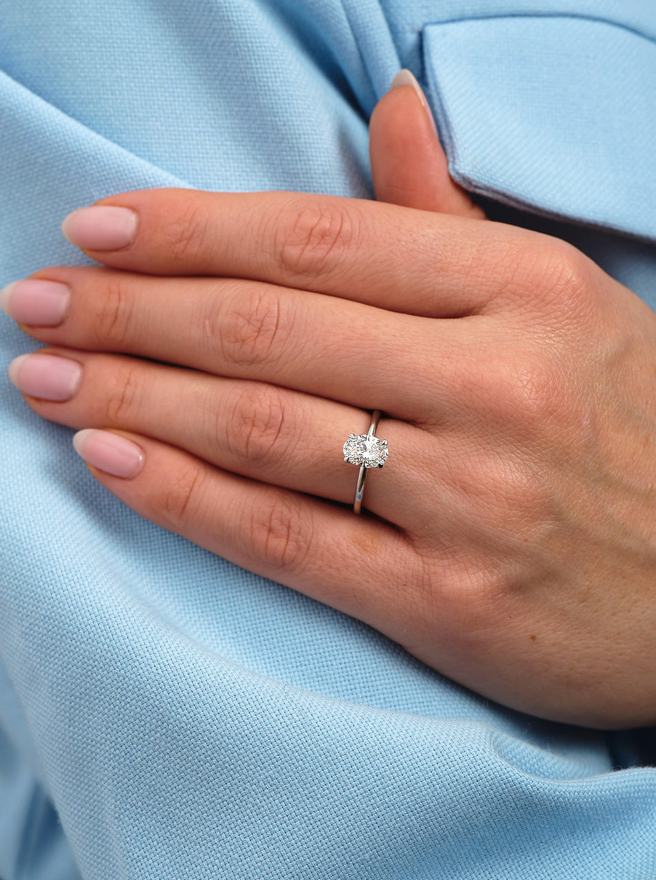 1ct Oval Cut Diamond Solitaire Lab Grown Diamond Engagement Rings