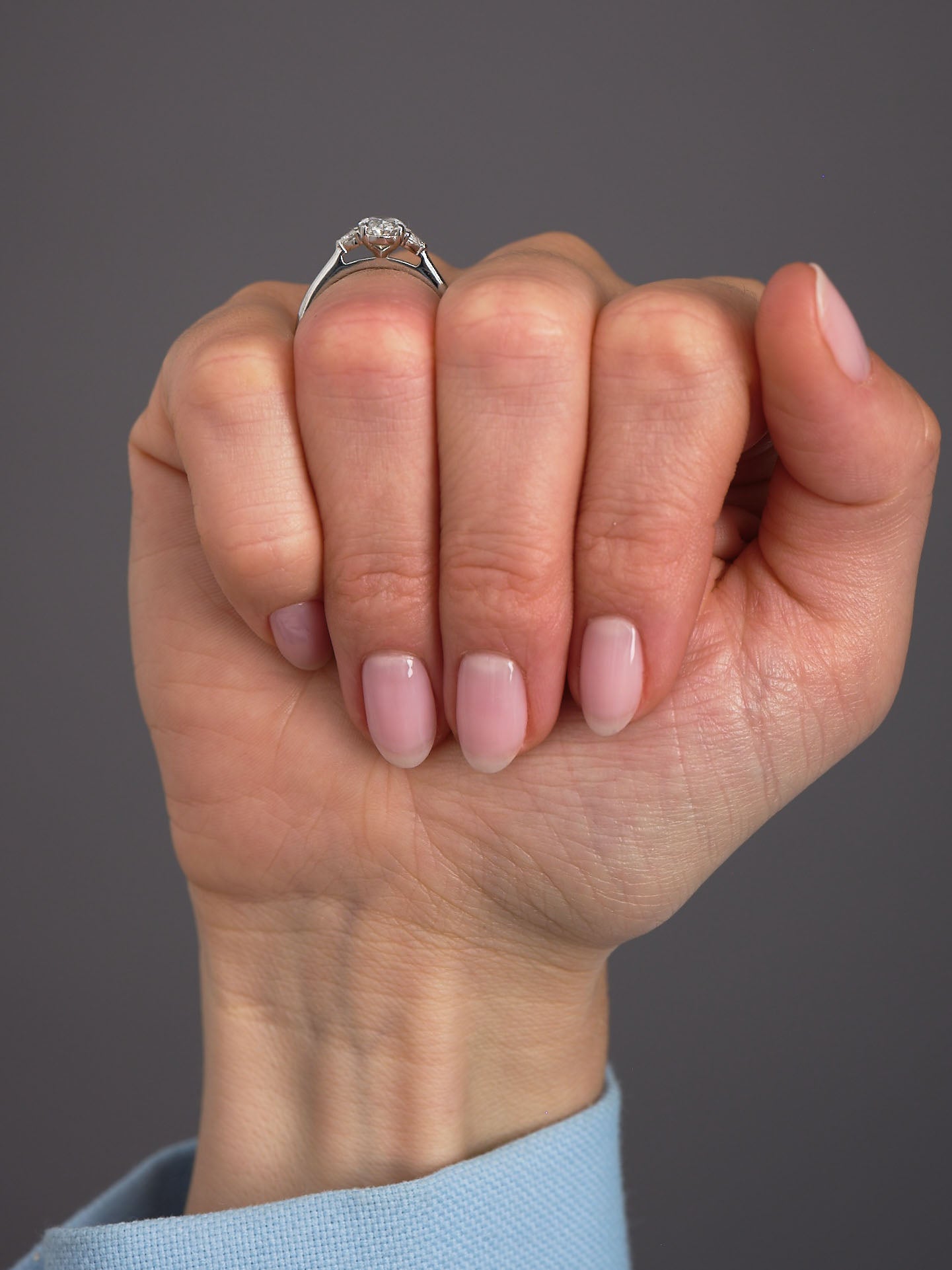 Oval Cut Trilogy Lab Grown Diamond Engagement Rings