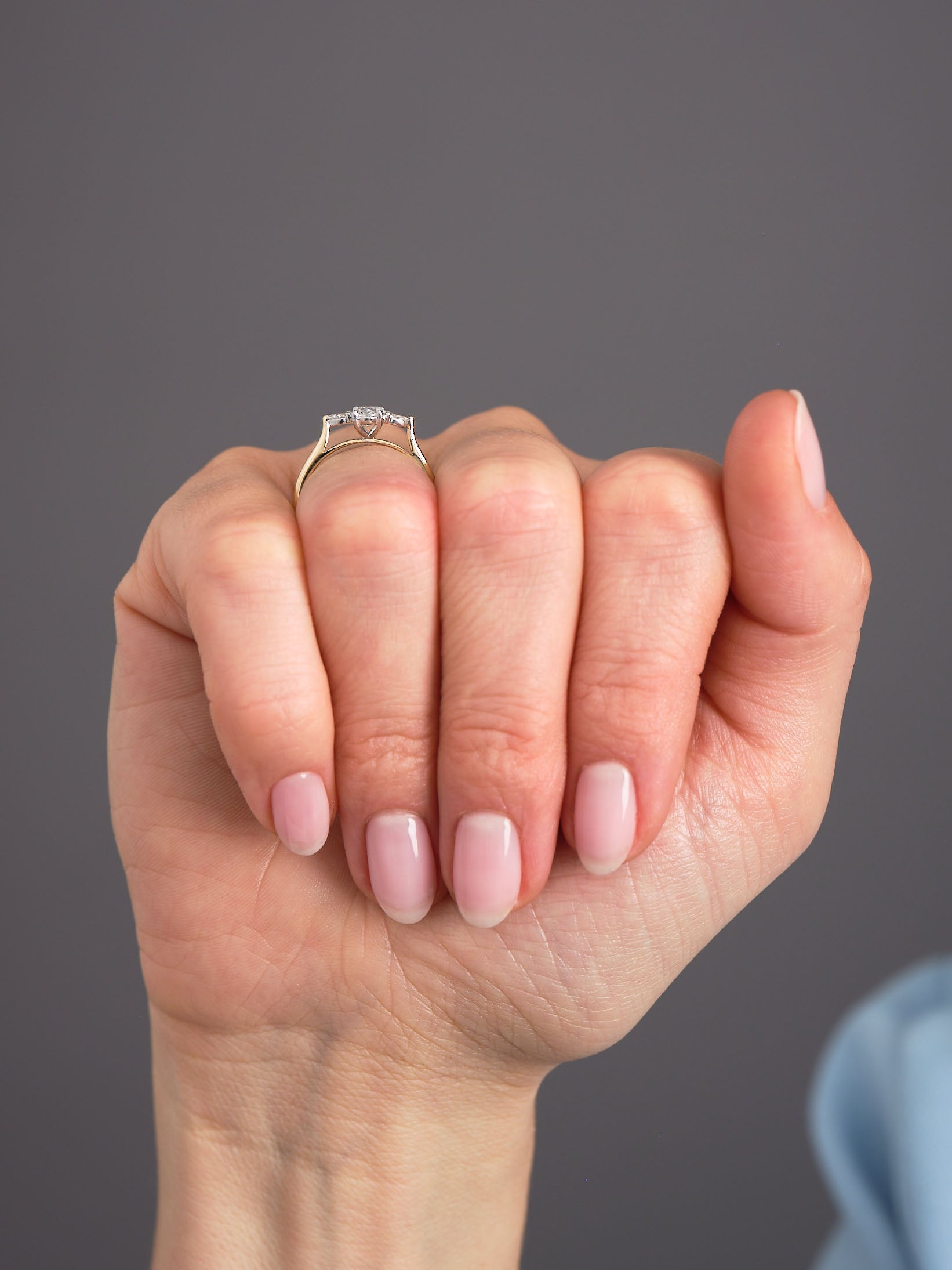 Oval Cut Pear Trilogy Lab Grown Diamond Engagement Rings