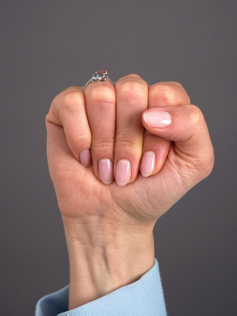 Pink Blue 2 Pear Lab Grown Diamond Engagement Rings in London.