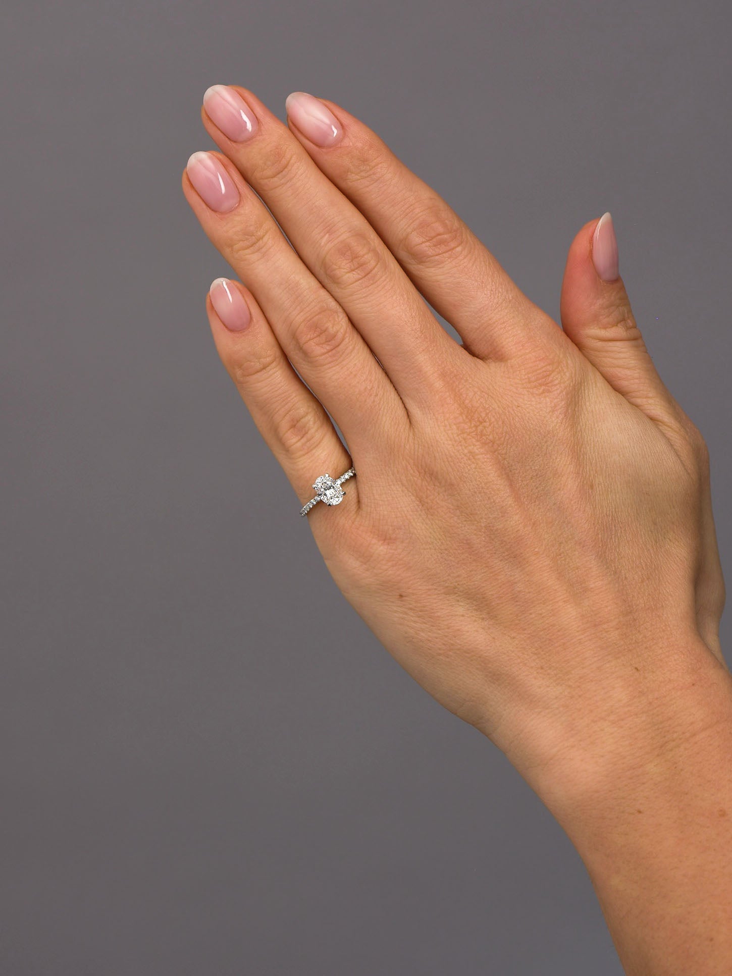 1ct Oval Diamond Shoulder Lab Grown Diamond Engagement Rings.