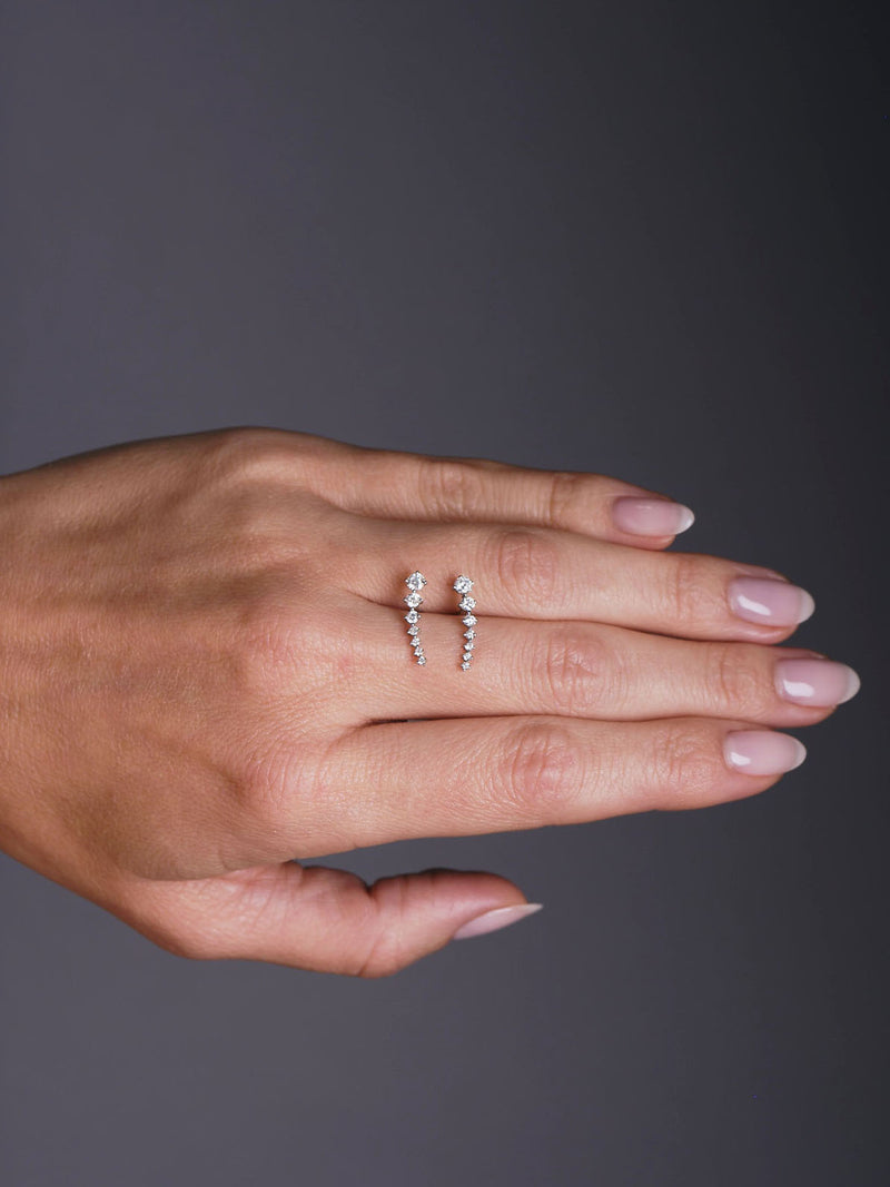 Graduated Climber Diamond Earrings for Women