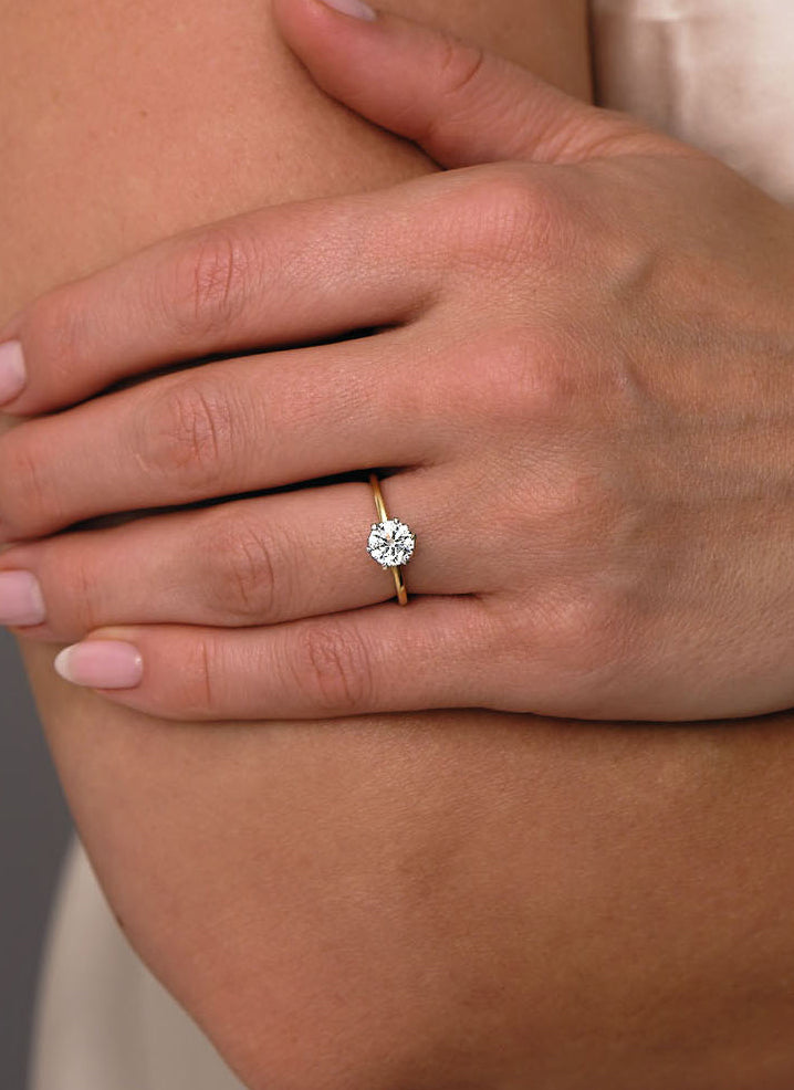 1ct Round Knot Solitaire Lab Grown Diamond Engagement Rings