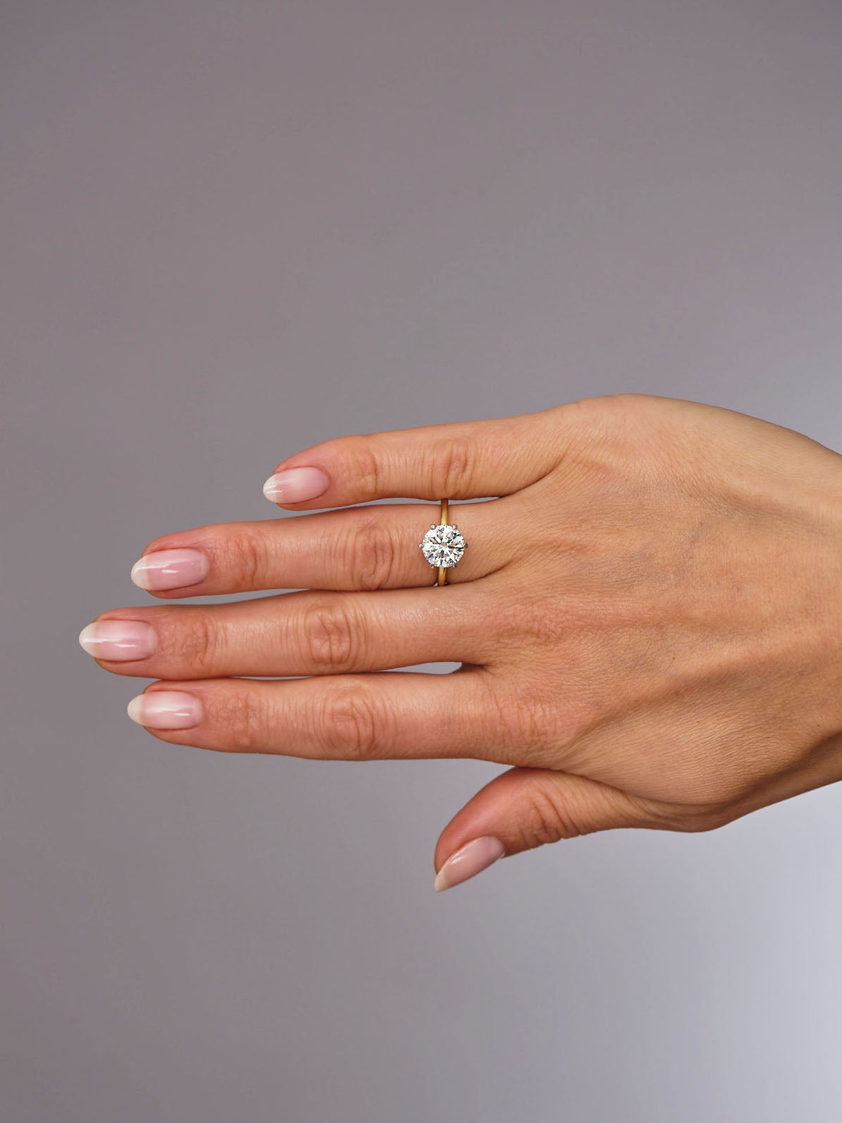 3ct Round 6 Prong Solitaire Lab Grown Diamond Engagement Rings.