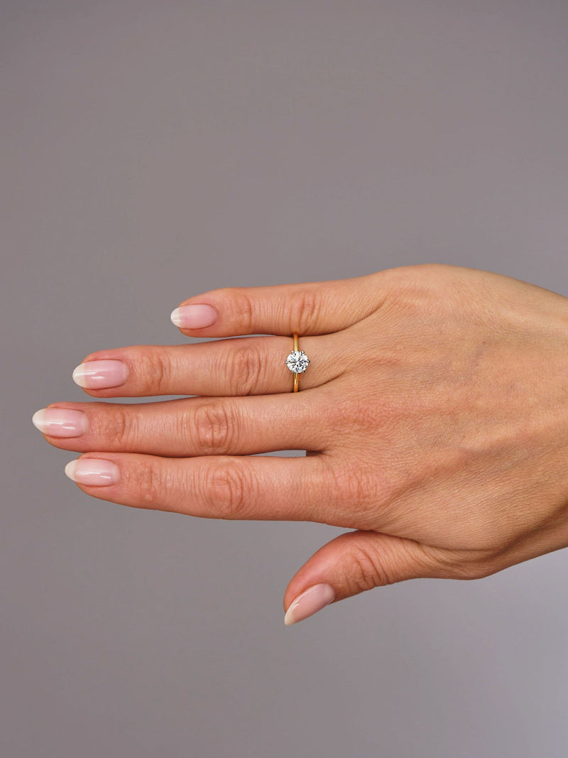 1ct Round Knot Solitaire Lab Grown Diamond Engagement Rings