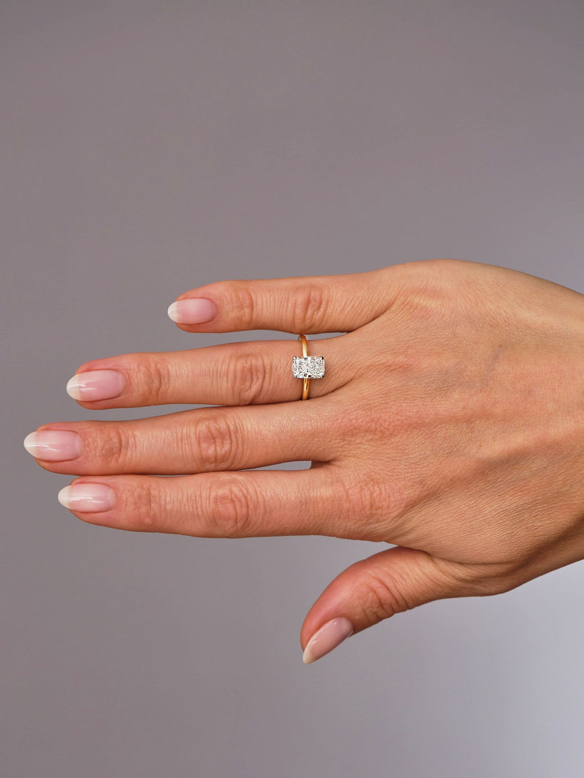 2ct Elongated Cushion Solitaire Lab Grown Diamond Engagement Rings.
