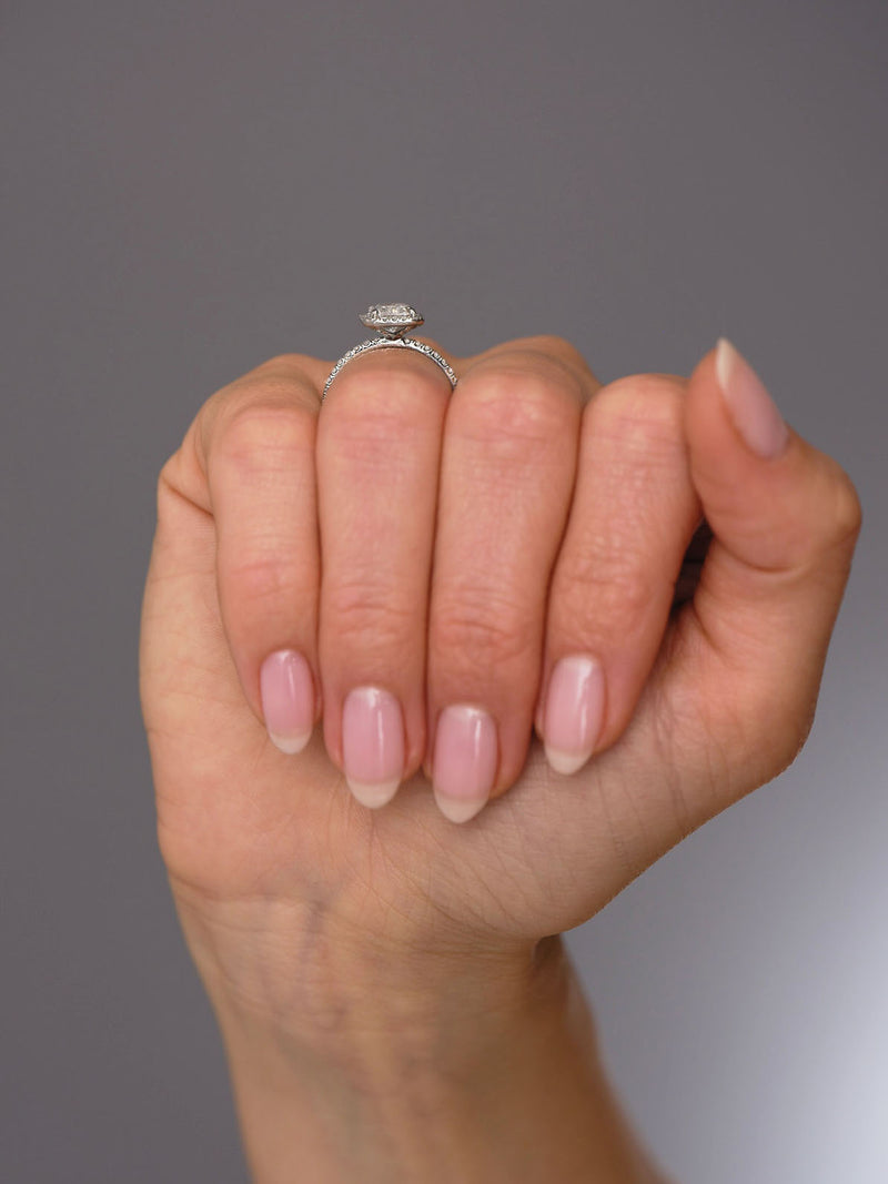 2ct Radiant Seamless Halo lab grown Diamond Engagement Rings.