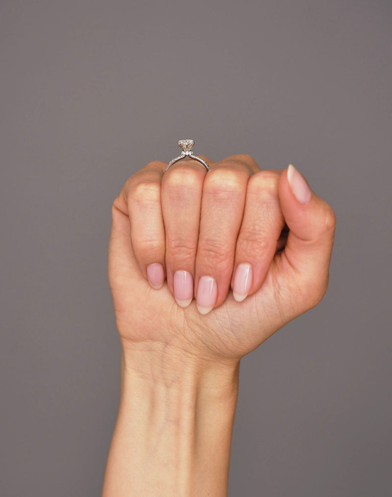1ct Round with Diamond Knot Lab Grown Diamond Engagement Rings.