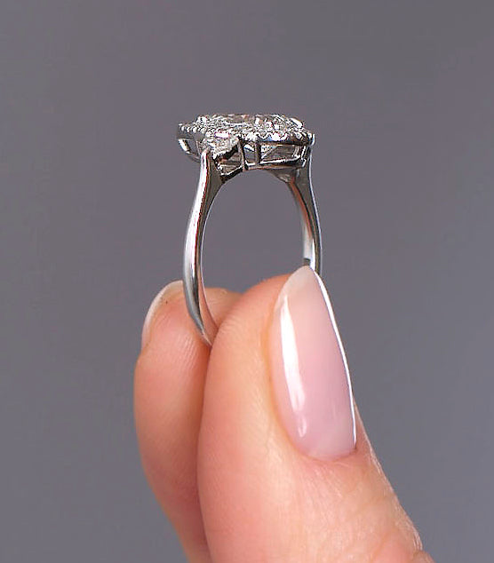 1.50ct Pear Trilogy Lab Grown Diamond Engagement Rings.