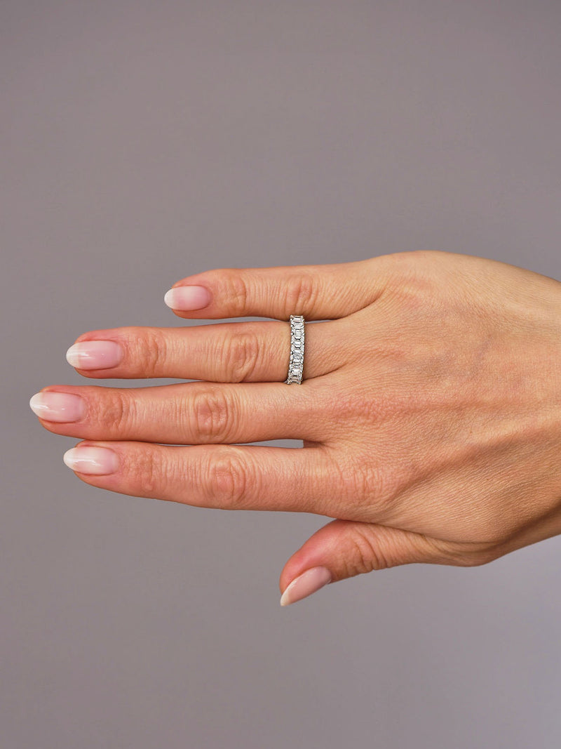 1.4ct emerald cut diamond band from our diamond engagement rings collection.
